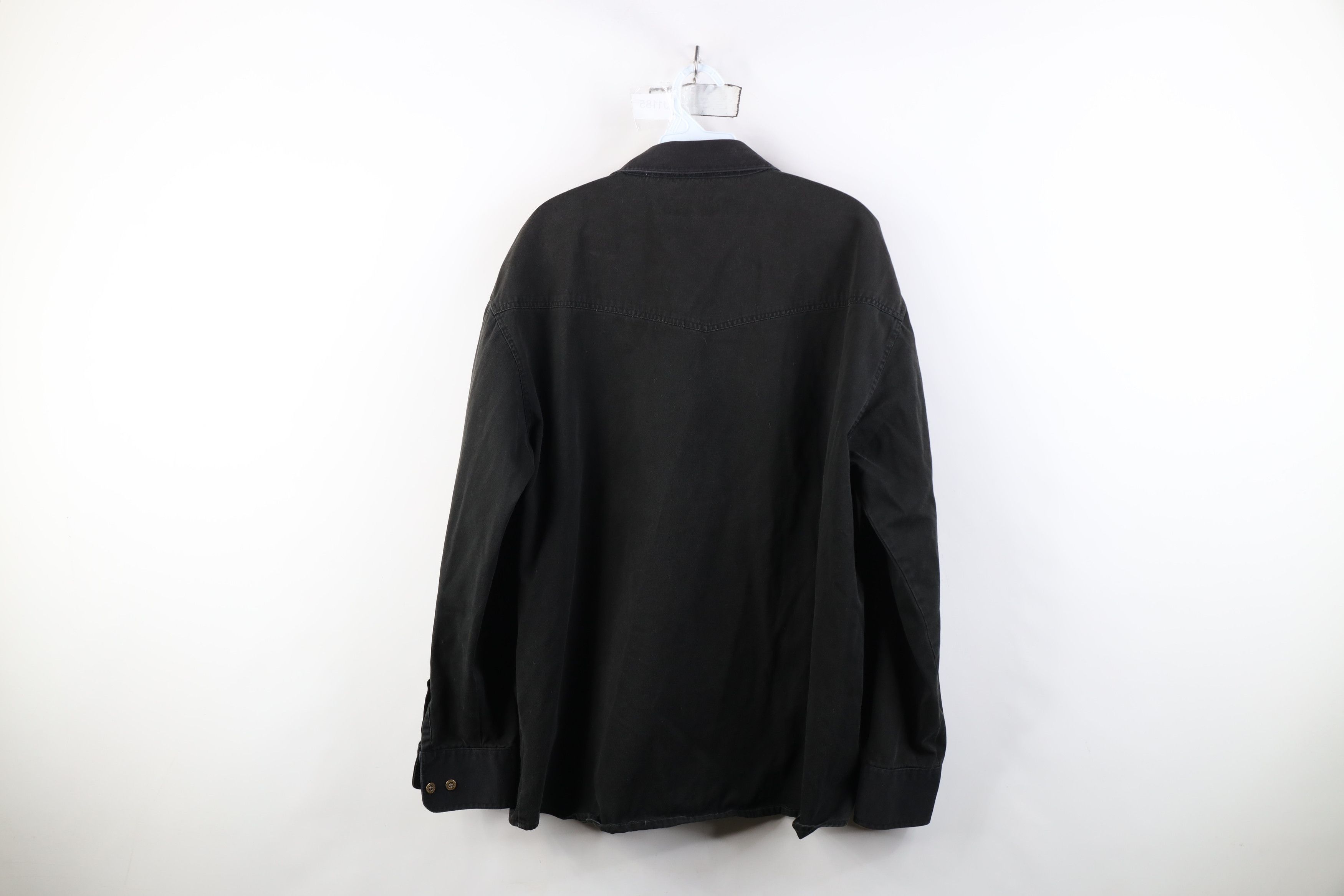 Vintage Vintage 90s Streetwear Western Denim Button Shirt Black Size US XL / EU 56 / 4 - 14 Thumbnail