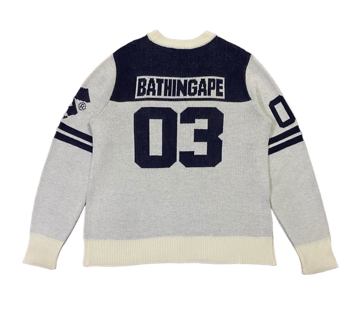 Bape × Nigo Vintage A Bathing Ape Numbering Knit Sweater Size US L / EU 52-54 / 3 - 5 Thumbnail