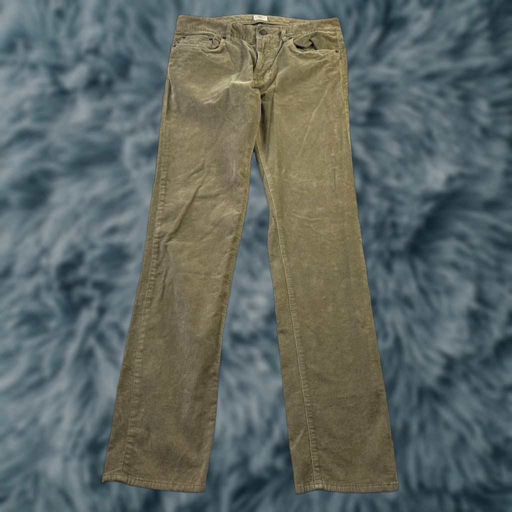 Faherty Faherty Pants Slim Chino 30x34 Blue Corduroy 5-Pocket Design Button Zip Flat Front Straight Mens Casual Fall Winter Spring Size US 30 / EU 46 - 1 Thumbnail