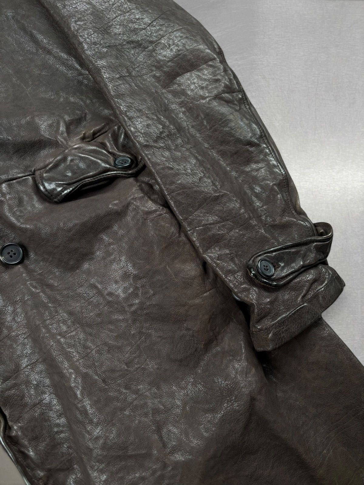 Neil Barrett Neil Barrett leather trench coat in dark brown Size US M / EU 48-50 / 2 - 10 Thumbnail