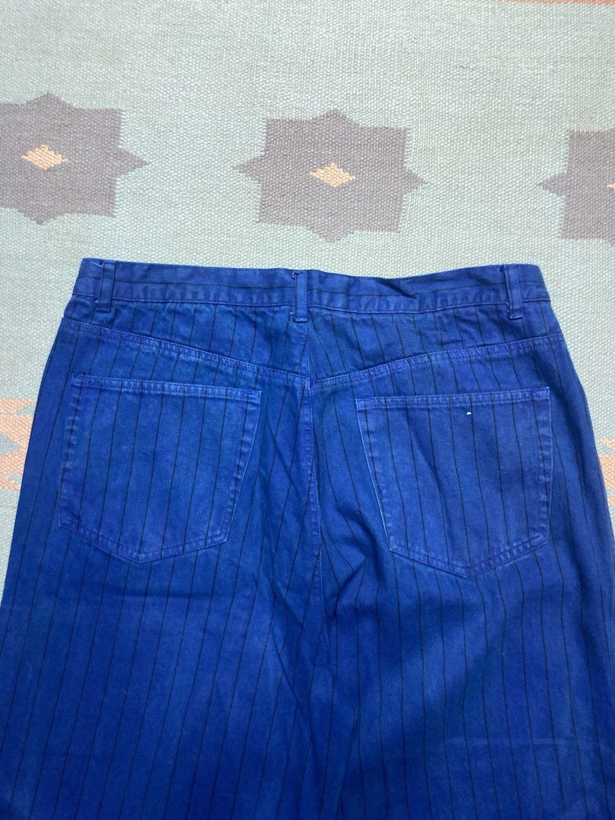 JNCO × Vintage 90s y2k baggy jeans pinstripe hip hop skater tapered 35x30 Size US 35 - 3 Thumbnail