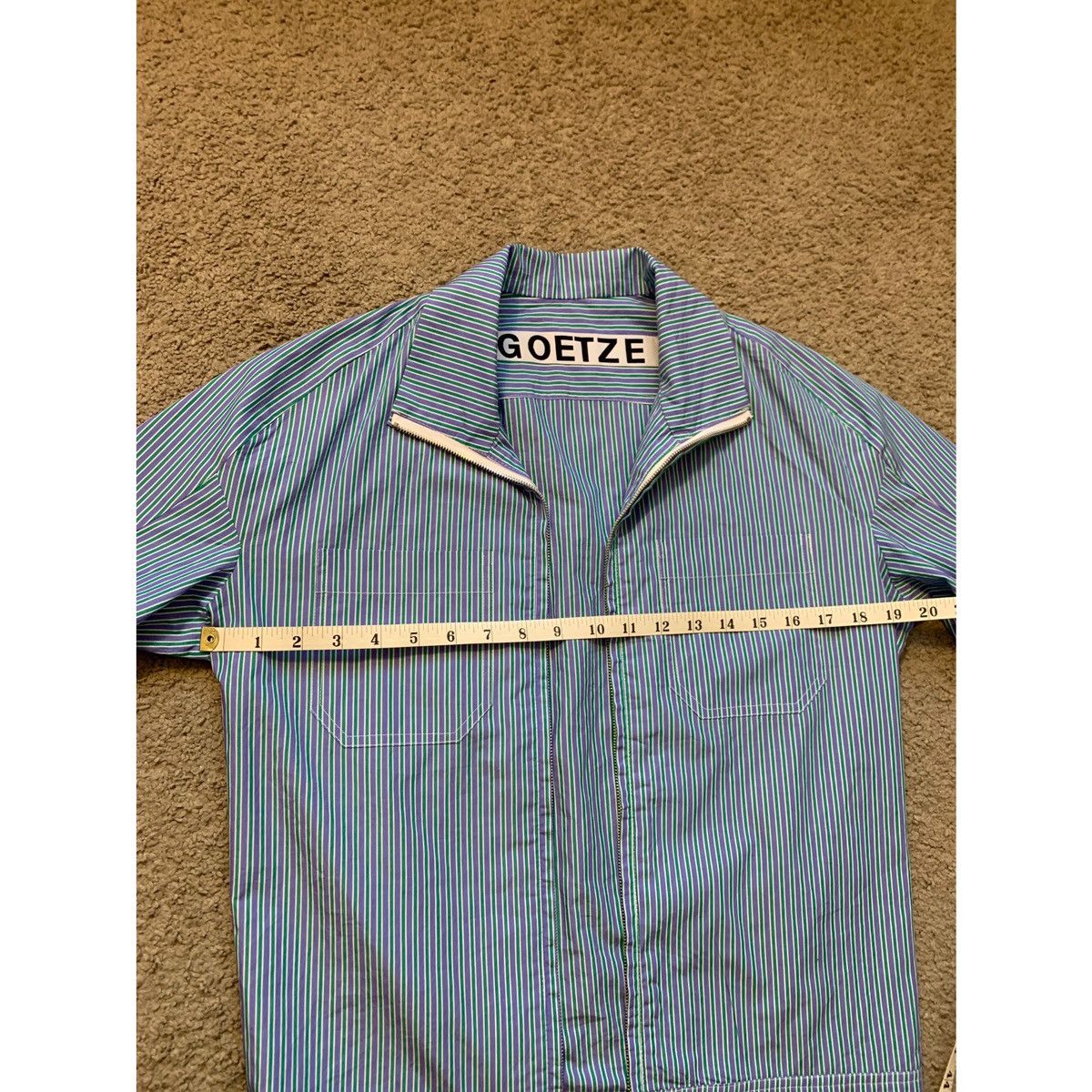 GOETZE GOETZE PLEATED CROPPED STRIPE SHIRT JACKET Size US S / EU 44-46 / 1 - 19 Thumbnail