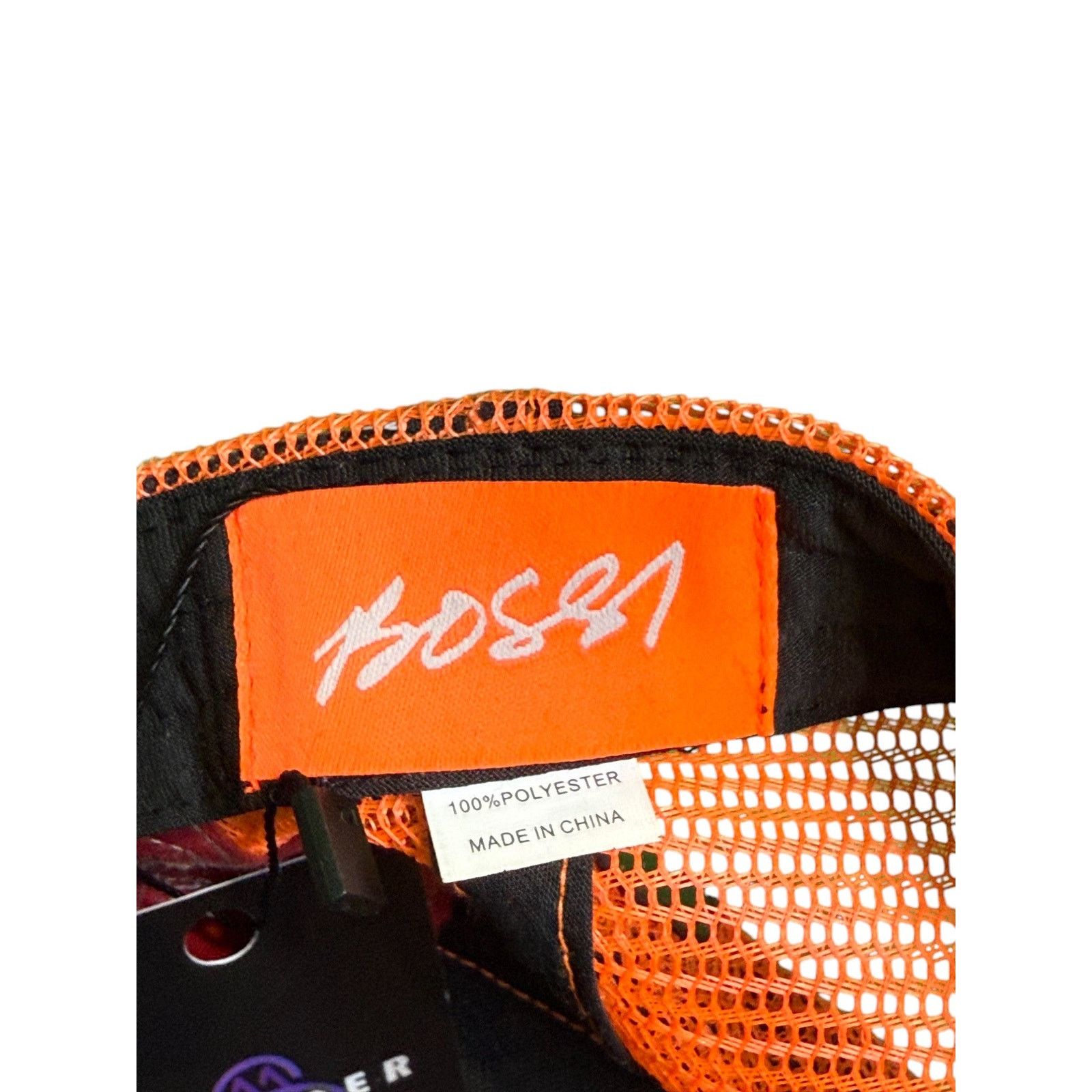 Bossi Sportswear Bossi Skull Patch Trucker Orange & Pink Cap Size ONE SIZE - 3 Thumbnail