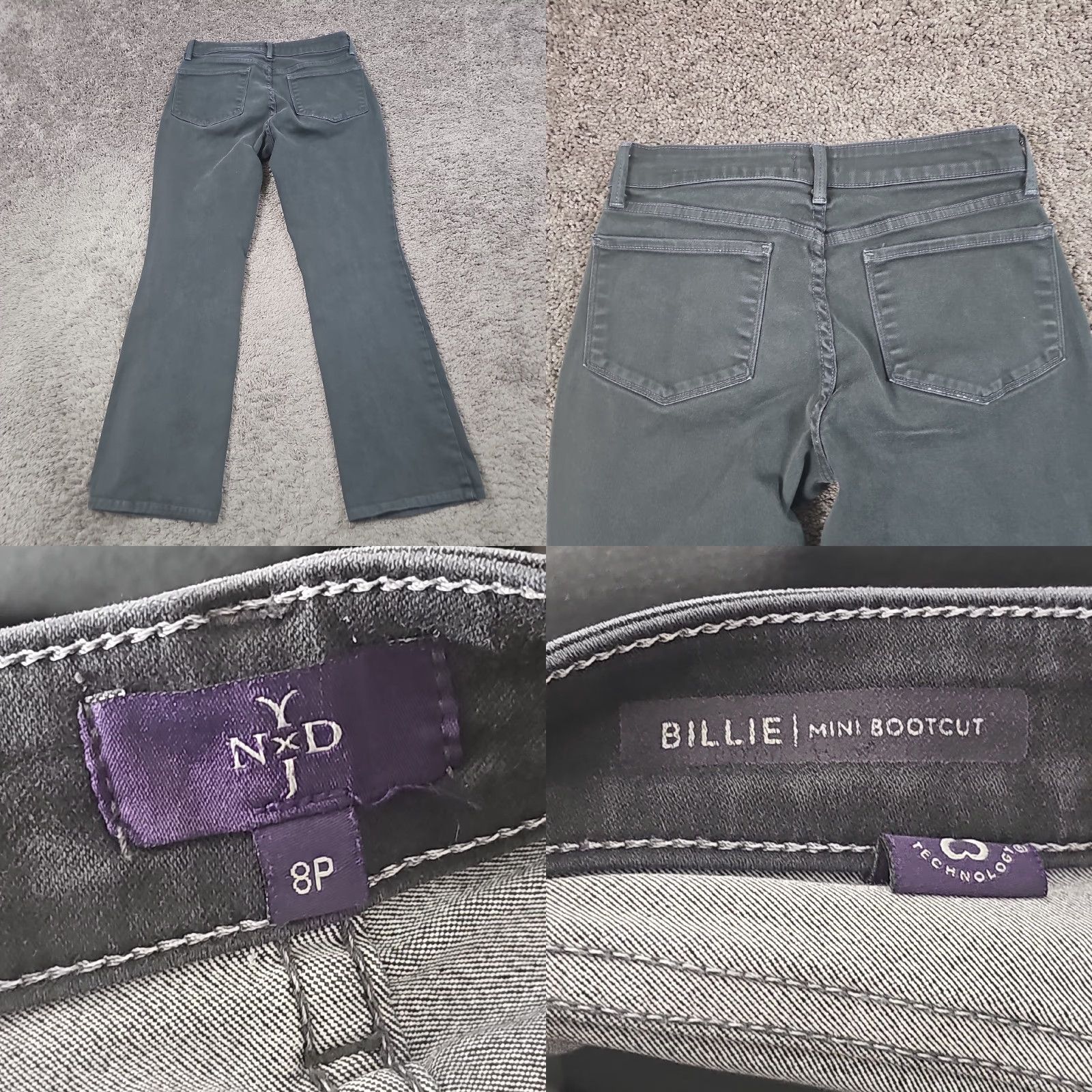 NYDJ NYDJ Jeans Womens 8P Gray Bootcut Mid Rise Stretch USA 27x29 Billie Size 30" / US 8 / IT 44 - 8 Thumbnail