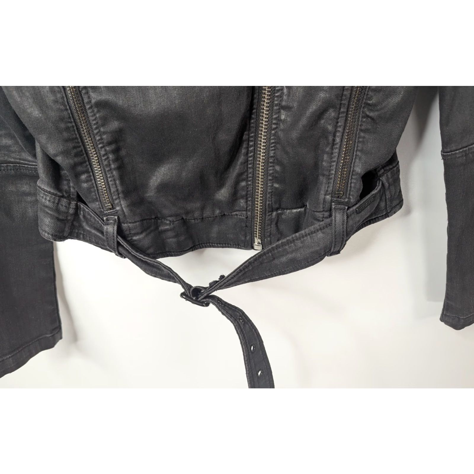 Diesel VINTAGE Diesel Kerbi Black Zip Up Coated Faux Leather Moto Biker Jacket Women's XS Size XS / US 0-2 / IT 36-38 - 3 Thumbnail
