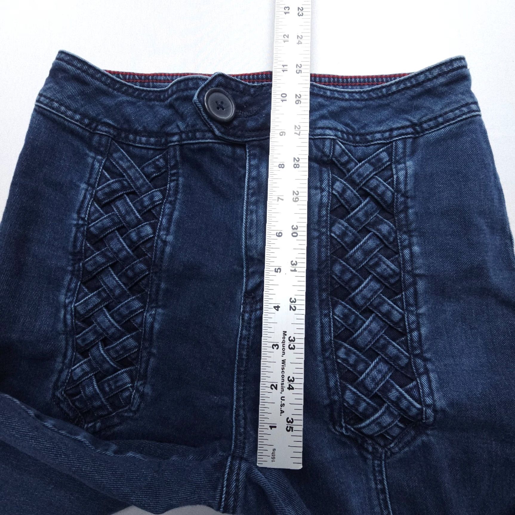 Flux Lux Jeans Dark Wash High Rise Wide-Leg 6 Boho Vintage Hippie Festival Women Jeans Size 6 Lux Dark Wash Bohemian 2000s Size 28" / US 6 / IT 42 - 7 Thumbnail