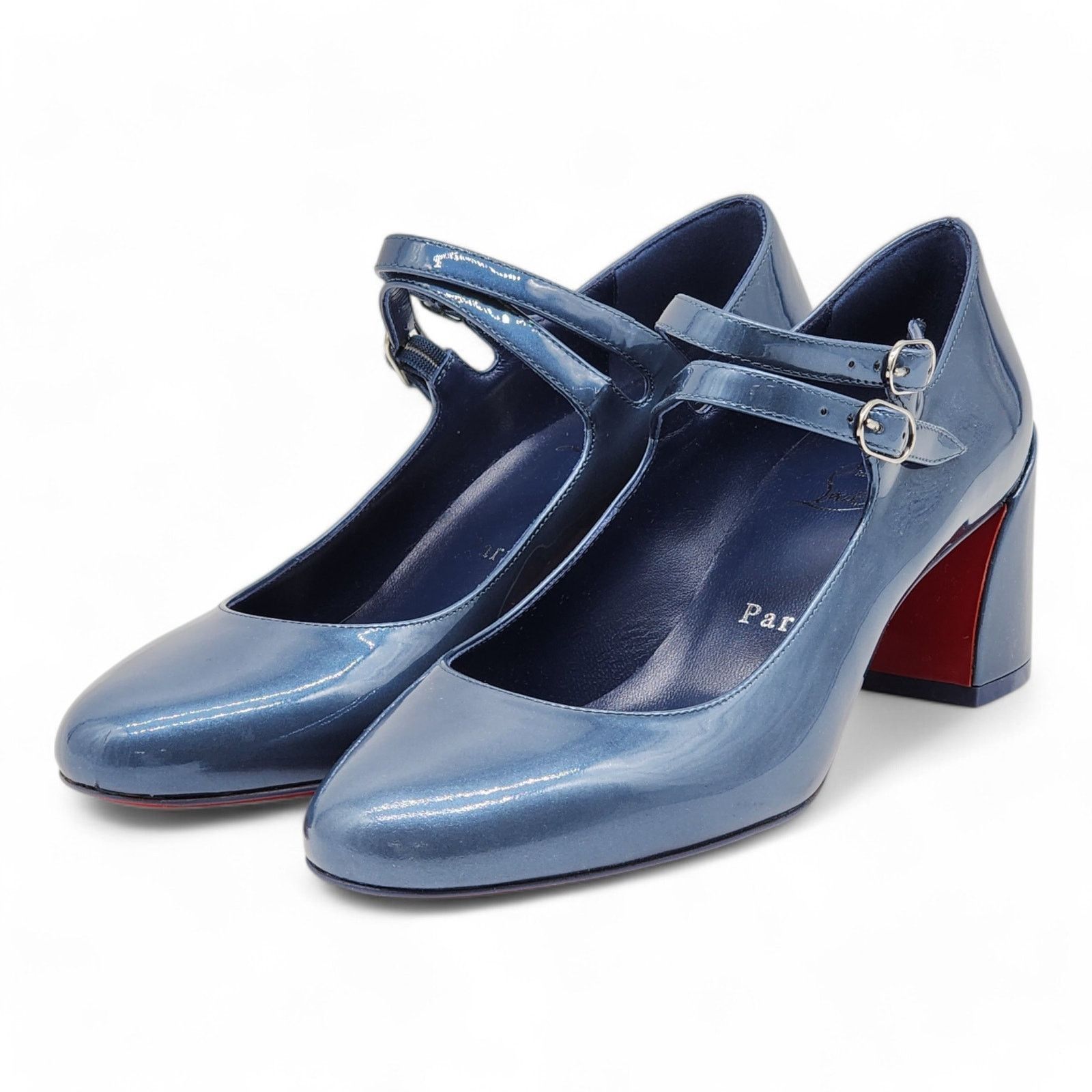 Christian Louboutin Miss Jane Leather Pumps 55Mm - Blue - Eu 36.5 / Us 6 $945 Shoes, Women's