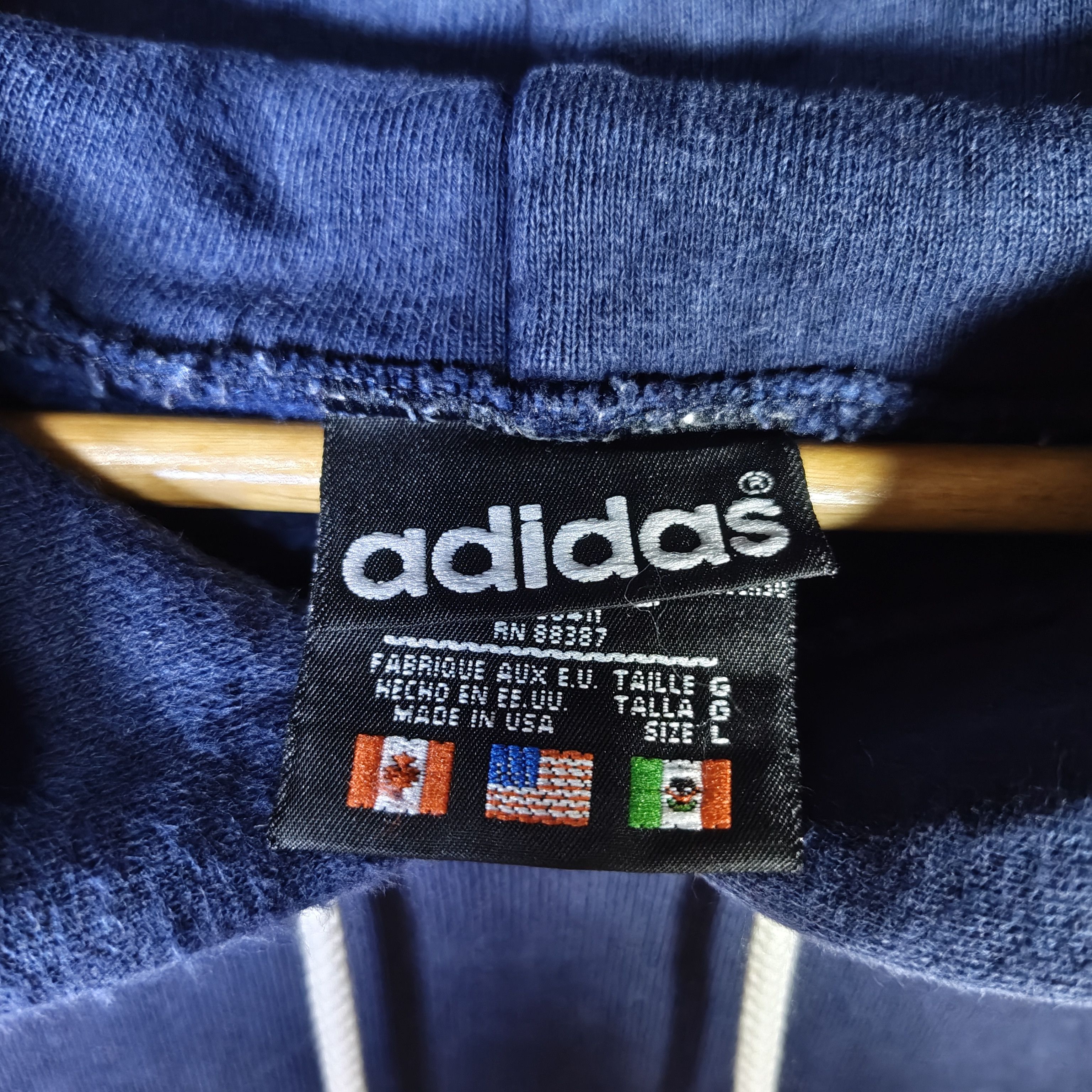 Adidas Vintage 80s/90s ADIDAS Embroidered Trefoil Big Logo Hoodie Size US XL / EU 56 / 4 - 4 Thumbnail
