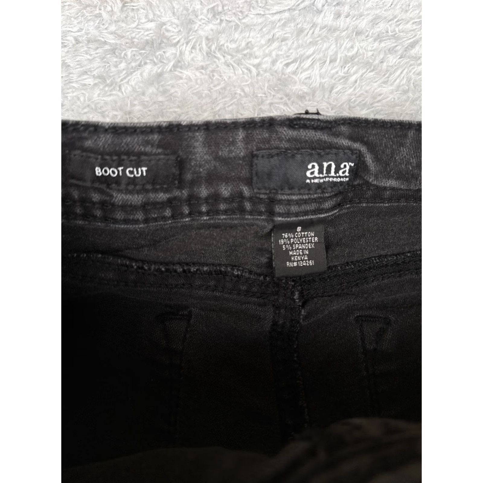 Denime a.n.a Jeans Women 8P Short Gray Black Boot Cut Stretch Denim Mid Rise Comfort Shirt Size 30" / US 8 / IT 44 - 6 Thumbnail