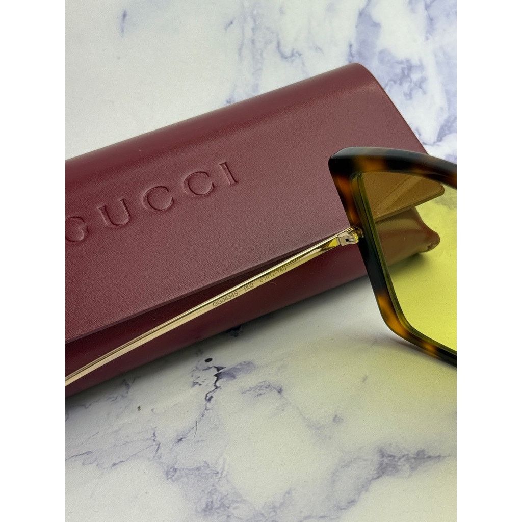 Gucci NEW Gucci GG0434S Havana Brown Yellow Lens Sunglasses Size ONE SIZE - 5 Thumbnail