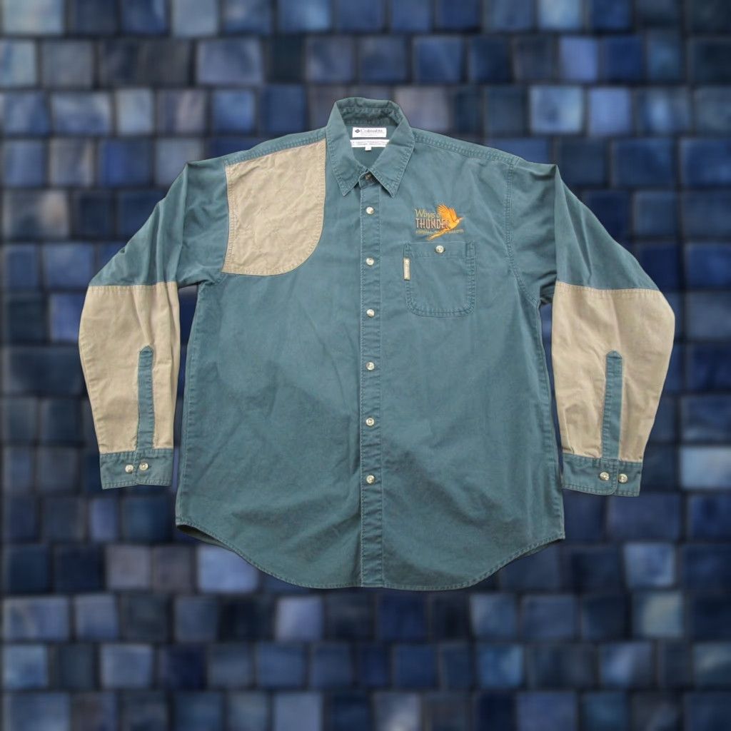 Vintage VINTAGE Columbia Shooting Shirt Mens M Green Heavy Cotton Button-Up Size US M / EU 48-50 / 2 - 1 Thumbnail