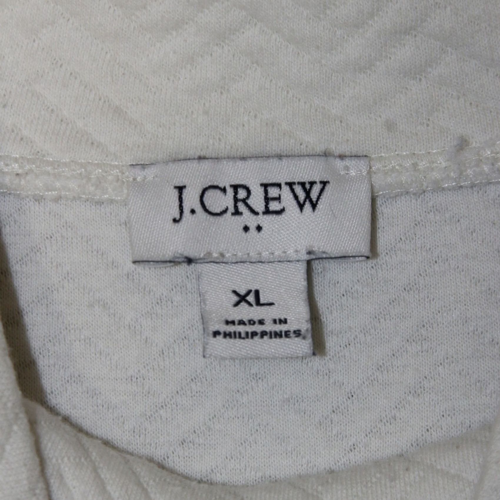 J.Crew J.CREW Quilted Mock Neck Sweatshirt Womens XL Ivory Gold Button Side Detail Size XL / US 12-14 / IT 48-50 - 2 Thumbnail