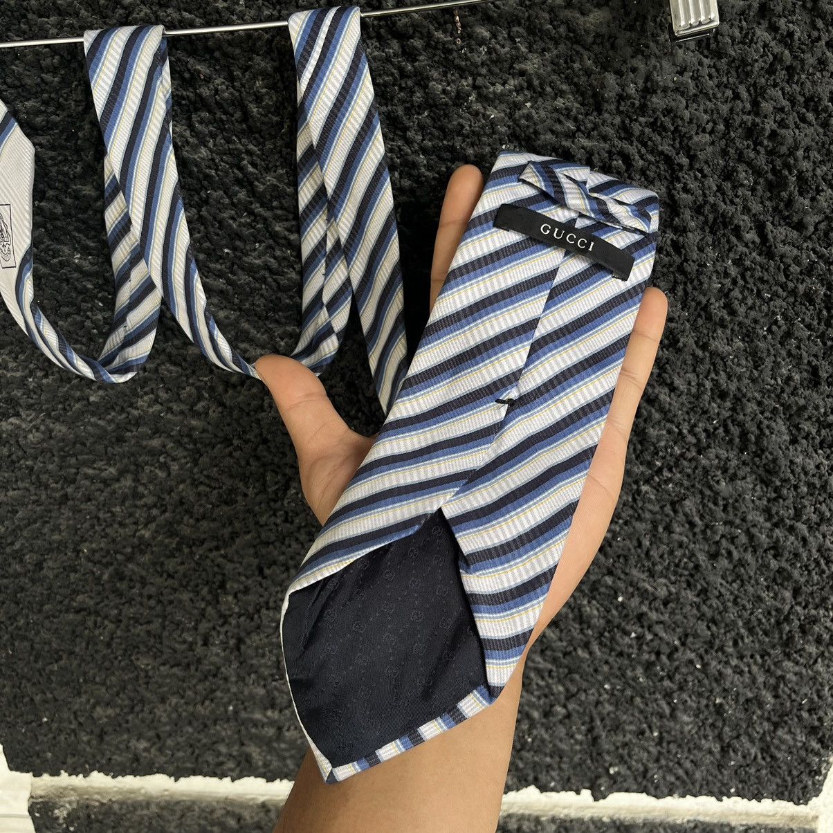 Gucci Gucci Classic Diagonal Striped Silk Tie Size ONE SIZE - 3 Thumbnail