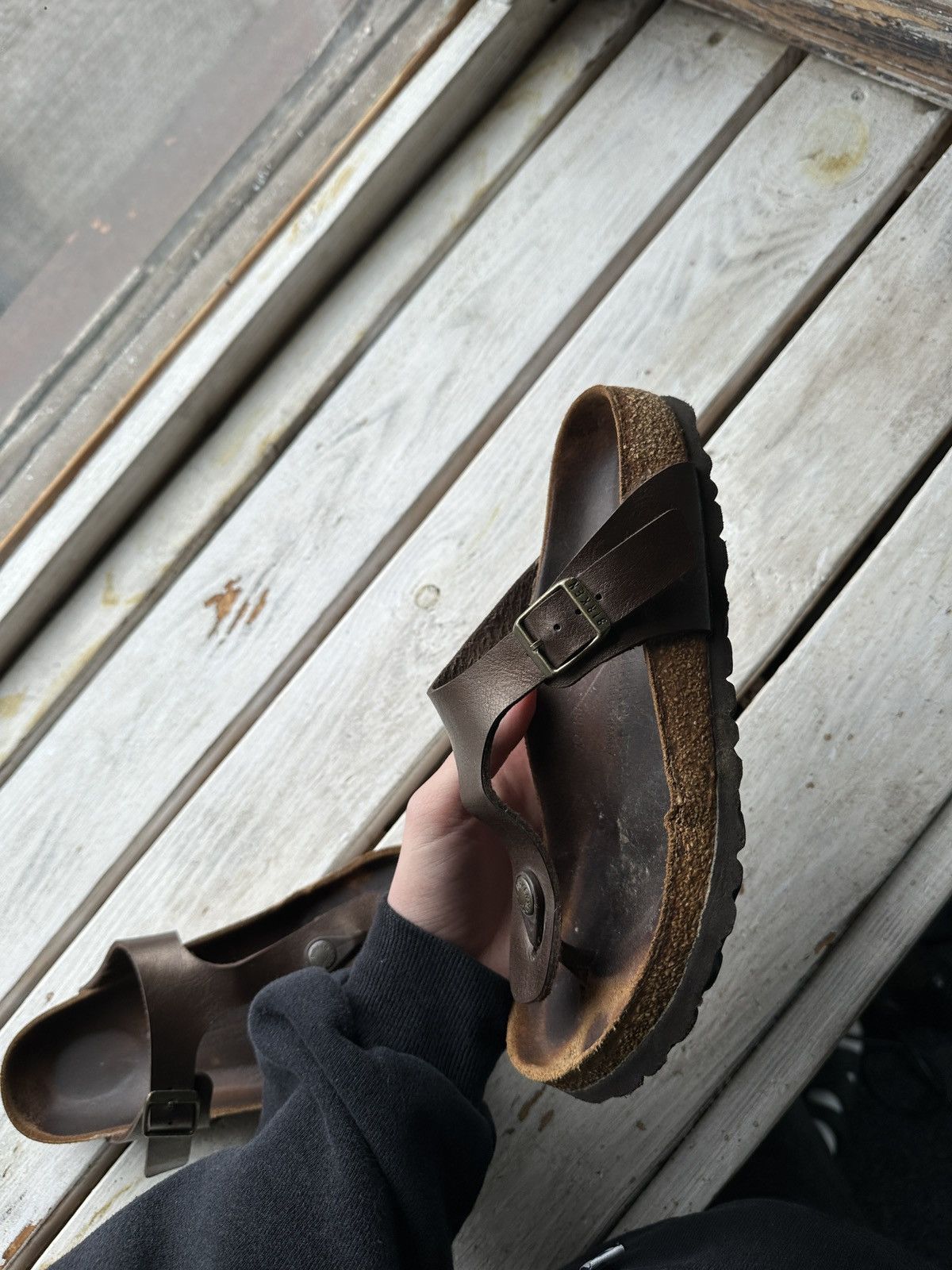 Birkenstock VNTG🚨 BIRKENSTOCK BROWN LUXURY Y2K RARE WOMEN SLIDES Size US 7 / IT 37 - 8 Thumbnail
