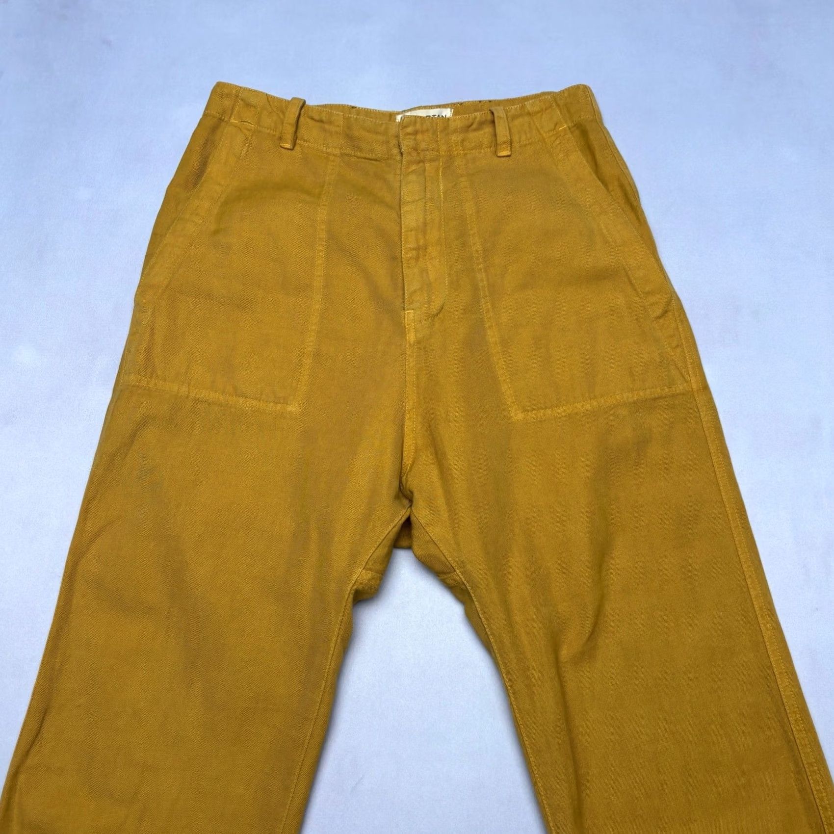 Nili Lotan Nili Lotan Luna Pants Women's 4 Slouchy Drop Crotch Linen Boho Lagenlook Yellow Size 27" / US 4 / IT 40 - 2 Thumbnail
