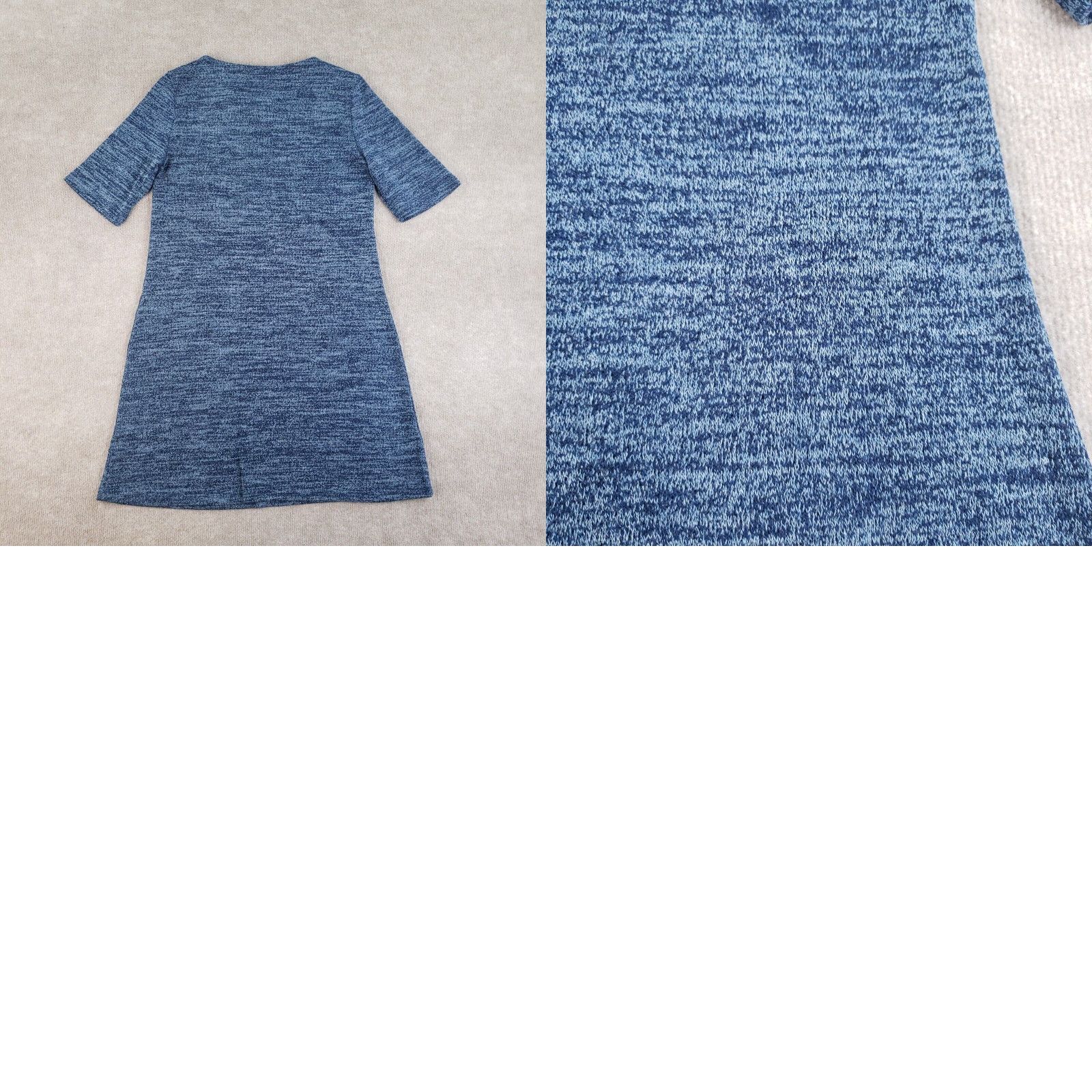 Vintage Aryeh Sweater Dress Womens Medium Blue Shift 1/2 Sleeve Stretch Casual Knit Size M / US 6-8 / IT 42-44 - 8 Thumbnail