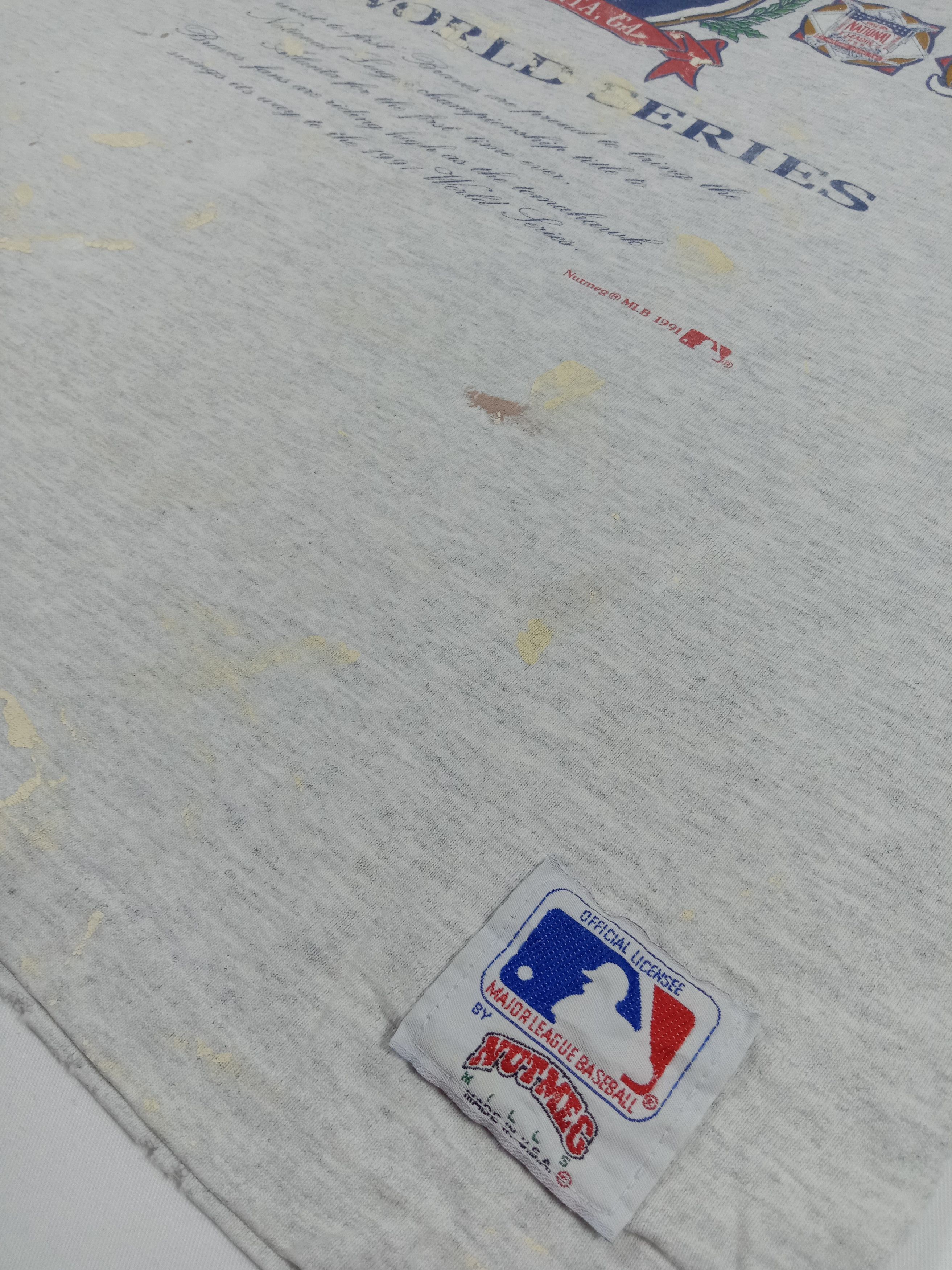 MLB Vintage Nutmeg 1991 World Series Atlanta Braves T Shirt Size US XL / EU 56 / 4 - 4 Thumbnail
