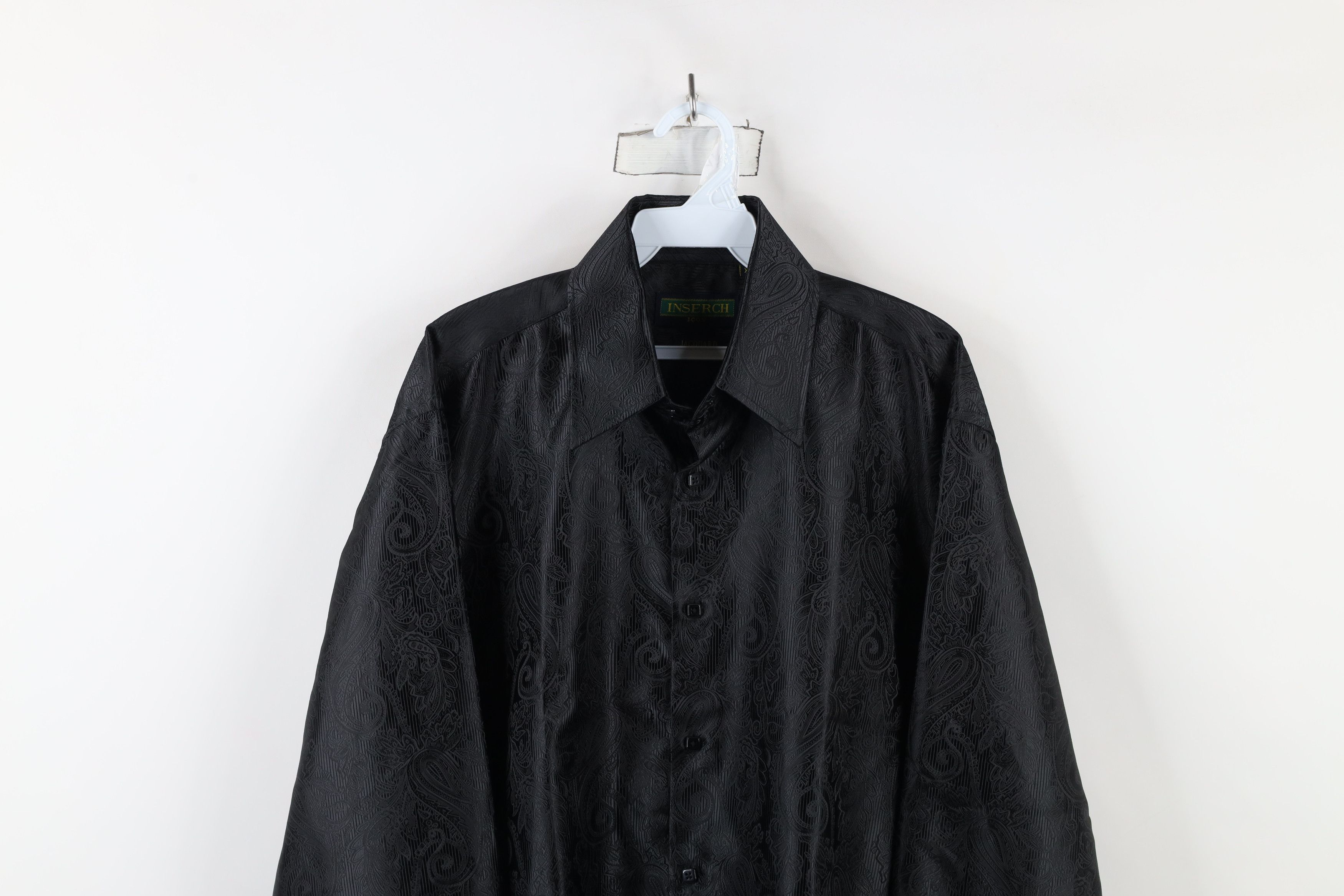 Vintage Vintage 90s Streetwear Paisley Collared Button Shirt Black Size US XL / EU 56 / 4 - 2 Thumbnail