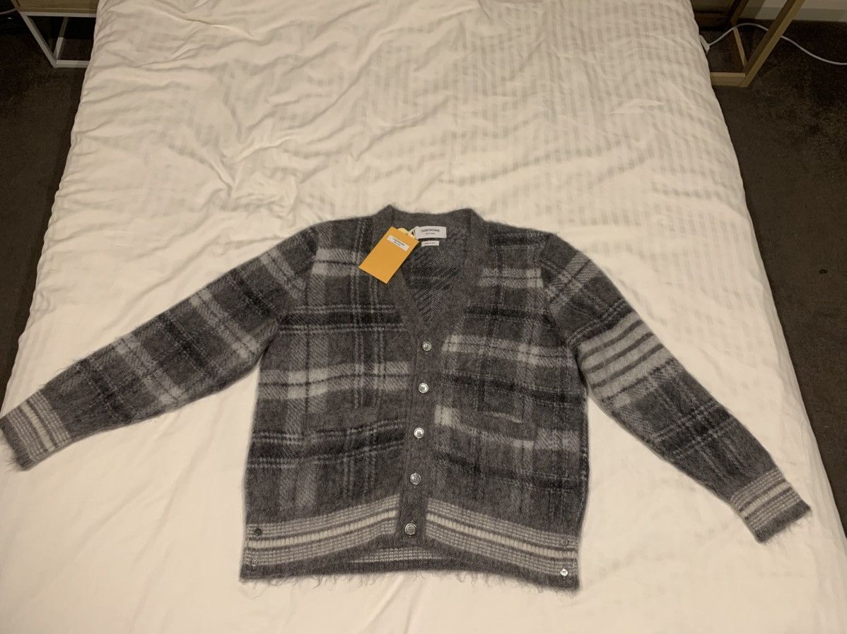 Thom Browne Thom Browne Tartan Plaid Mohair Cardigan in size 3 Size US M / EU 48-50 / 2 - 2 Thumbnail