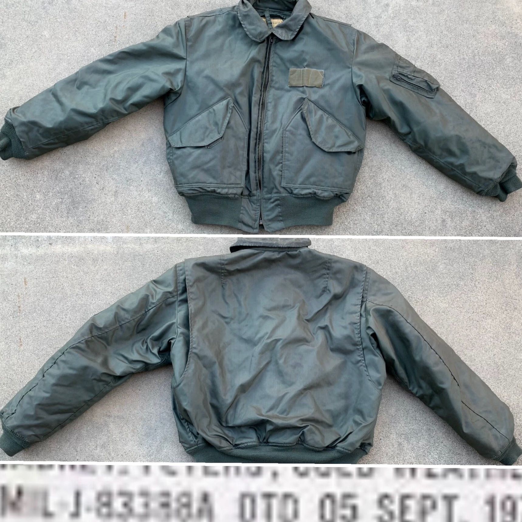 Vintage VINTAGE MIL-J-83388A DTG 05 SEPT 1973 LARGE 42-44 Greenbrier Industries, Inc. JACKET, FLYERS, COLD WEATHER GREEN 1970s Mens L Size US L / EU 52-54 / 3 - 4 Thumbnail