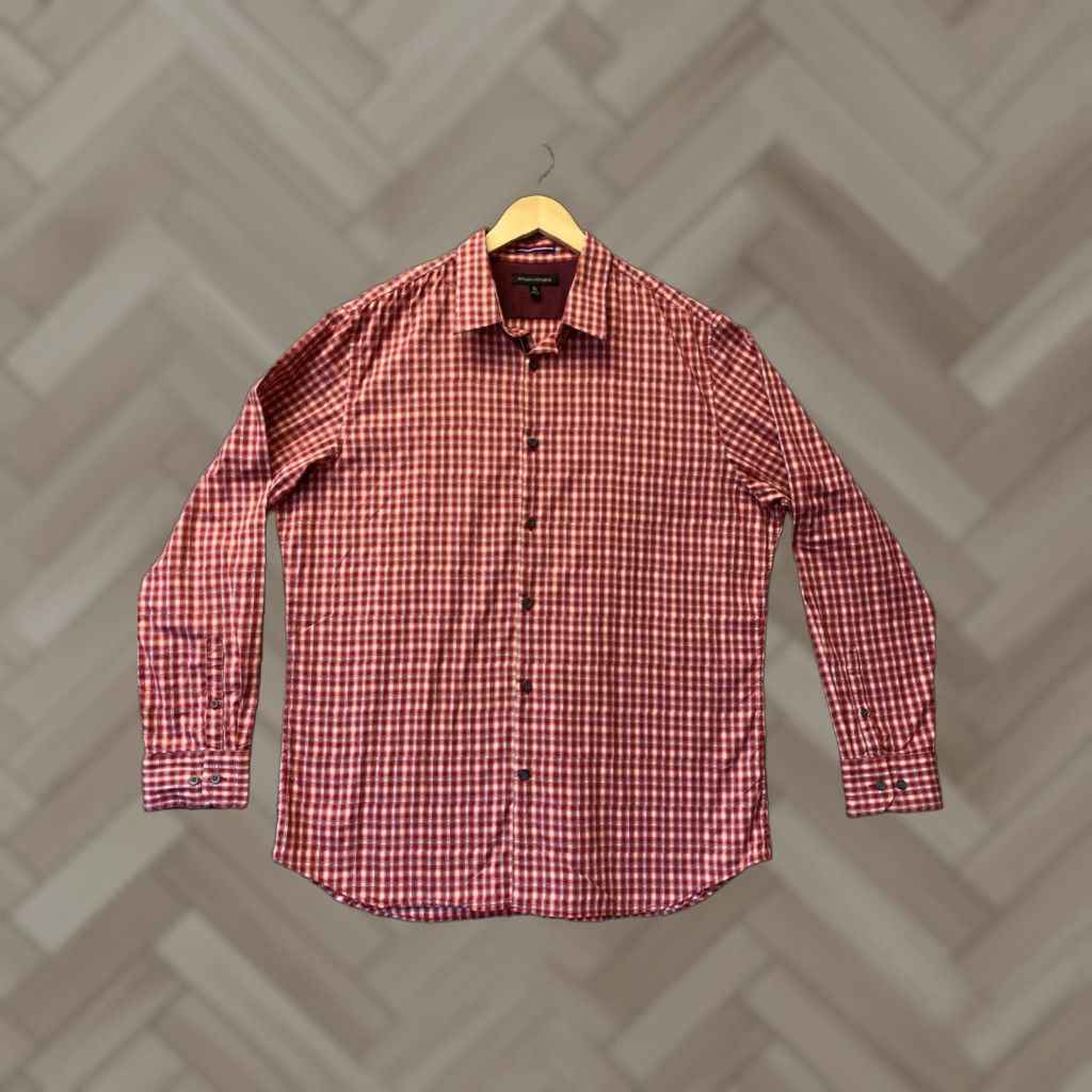 Banana Republic BANANA REPUBLIC Long Sleeve Button-Up Shirt Red Check XL Slim Fit Mens Size US XL / EU 56 / 4 - 1 Thumbnail