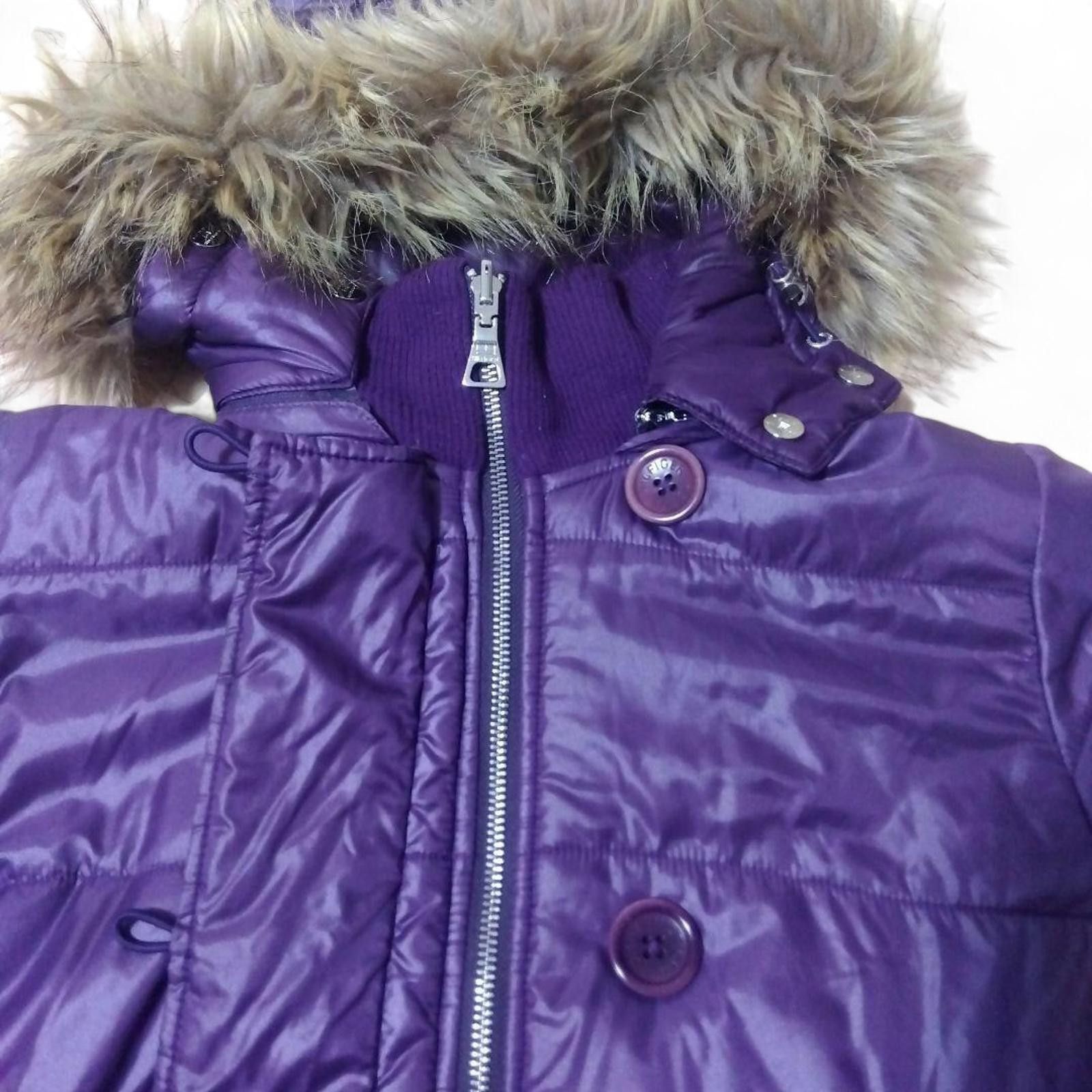 Tommy Hilfiger Tommy Hilfiger - Purple Puffer Jacket with Faux Fur Hood Size M / US 6-8 / IT 42-44 - 4 Thumbnail
