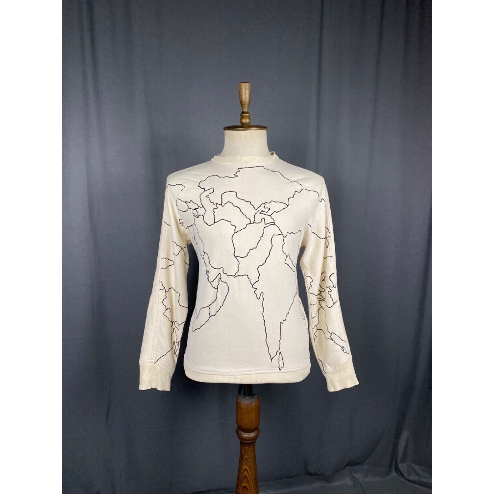 Maharishi Maharishi Map Print Sweatshirt Men's White Crewneck Sweater Size US S / EU 44-46 / 1 - 1 Thumbnail
