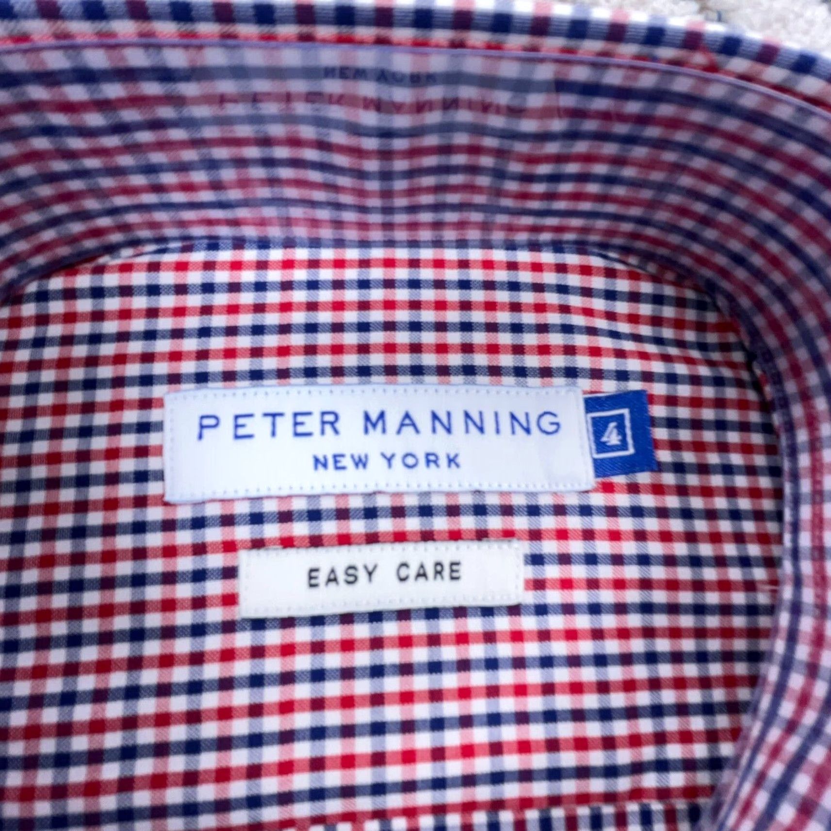 Vintage VINTAGE Peter Manning Shirt Men Size 4 Red Blue Tattersall Button-Front Collared Long Sleeve Regular Knit Cotton All Seasons Modern Preppy Mens Size US S / EU 44-46 / 1 - 4 Thumbnail