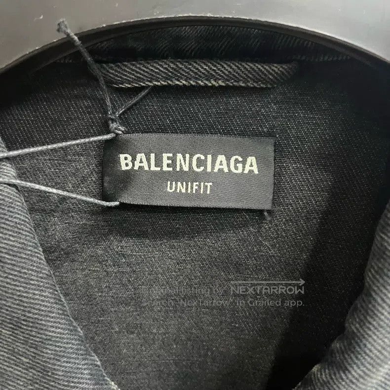 Balenciaga Balenciaga Black Spray Paint Effect Logo Denim Jacket Size US XS / EU 42 / 0 - 3 Thumbnail
