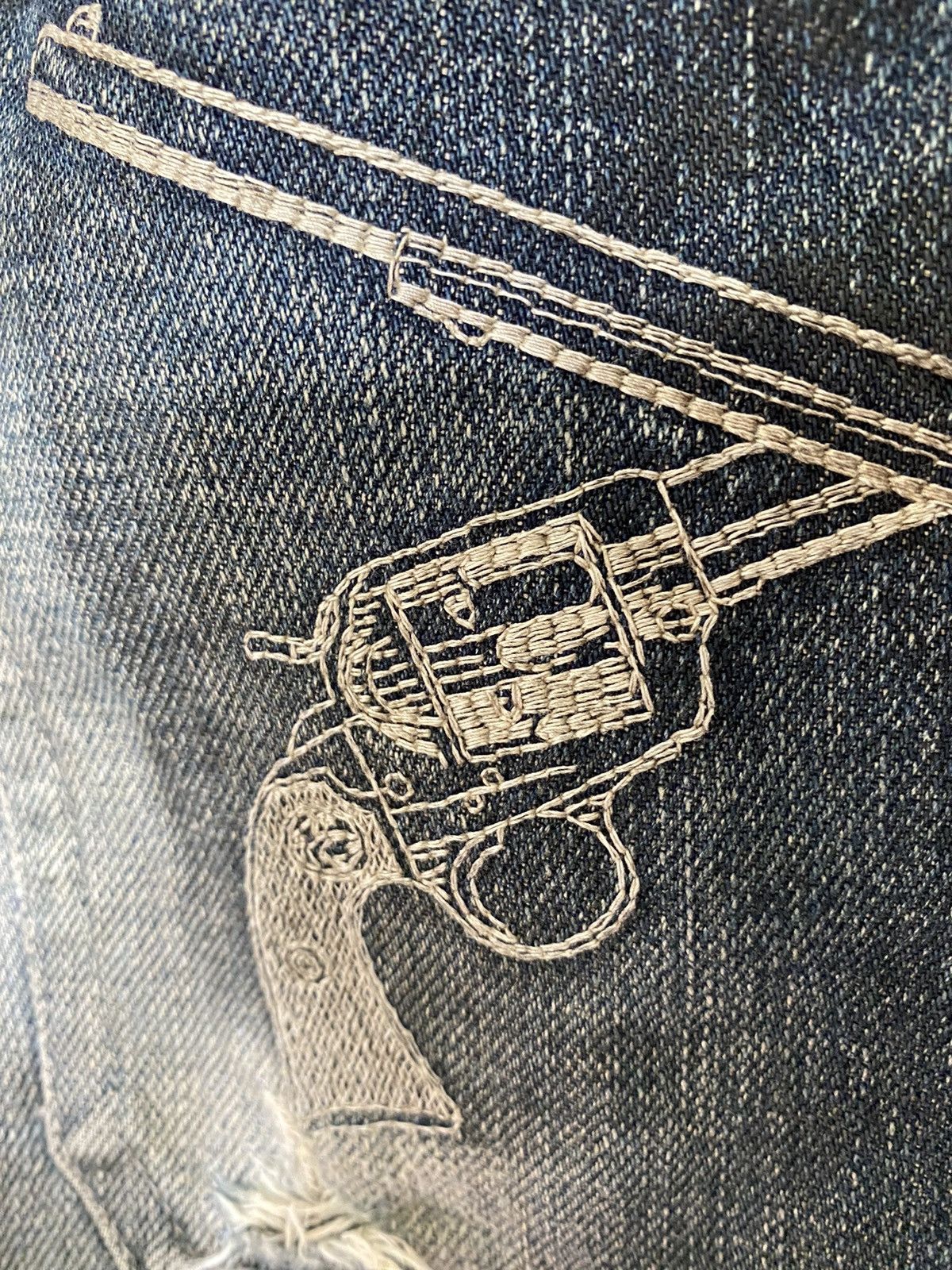 Mastermind Japan × Roar ROAR Flare Embordered Revolver Wash Faded pants Size US 33 - 7 Thumbnail