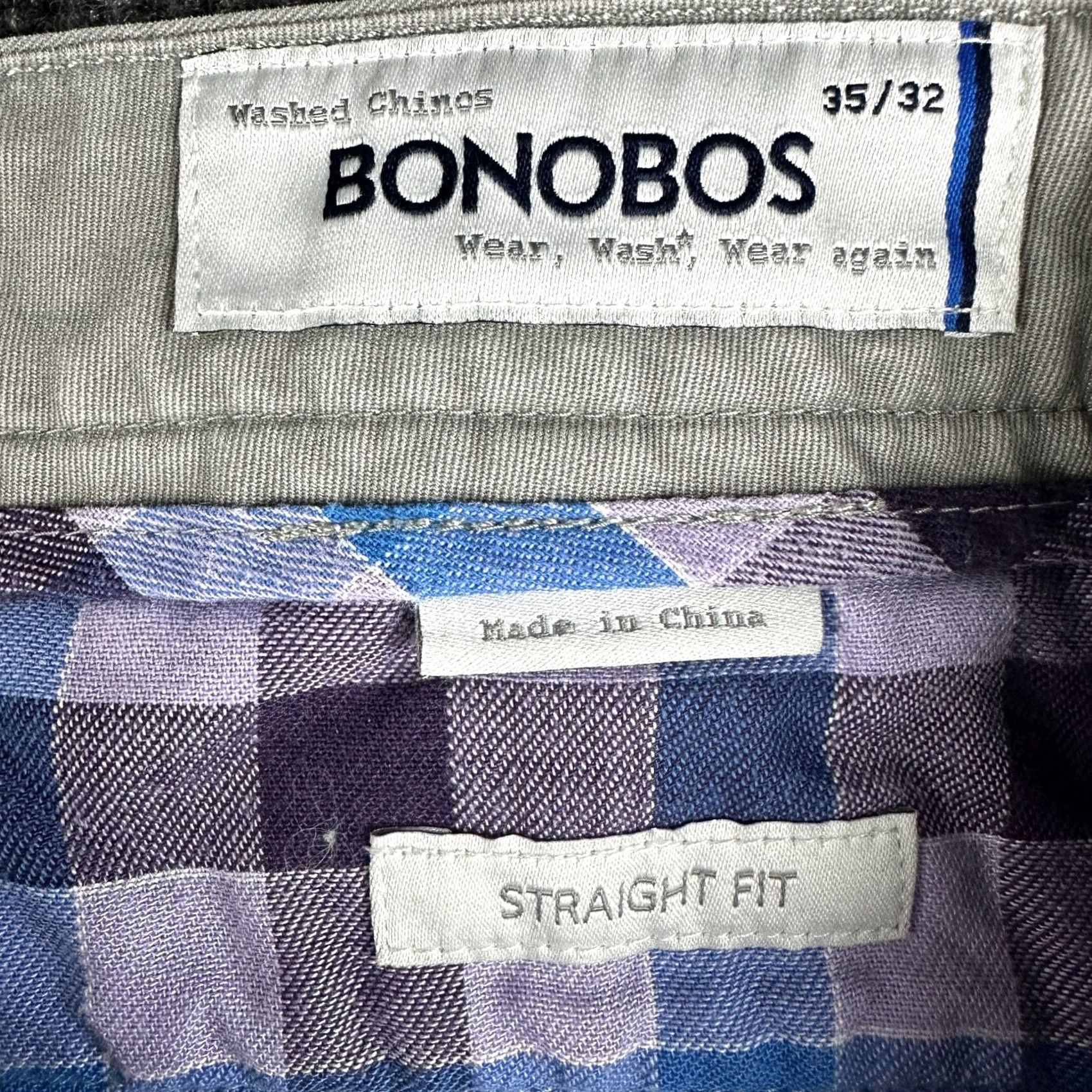 Bonobos Bonobos Pants Mens 35 Straight Fit Washed Chino Gray Cotton Stretch Flat Front Size US 35 - 4 Thumbnail