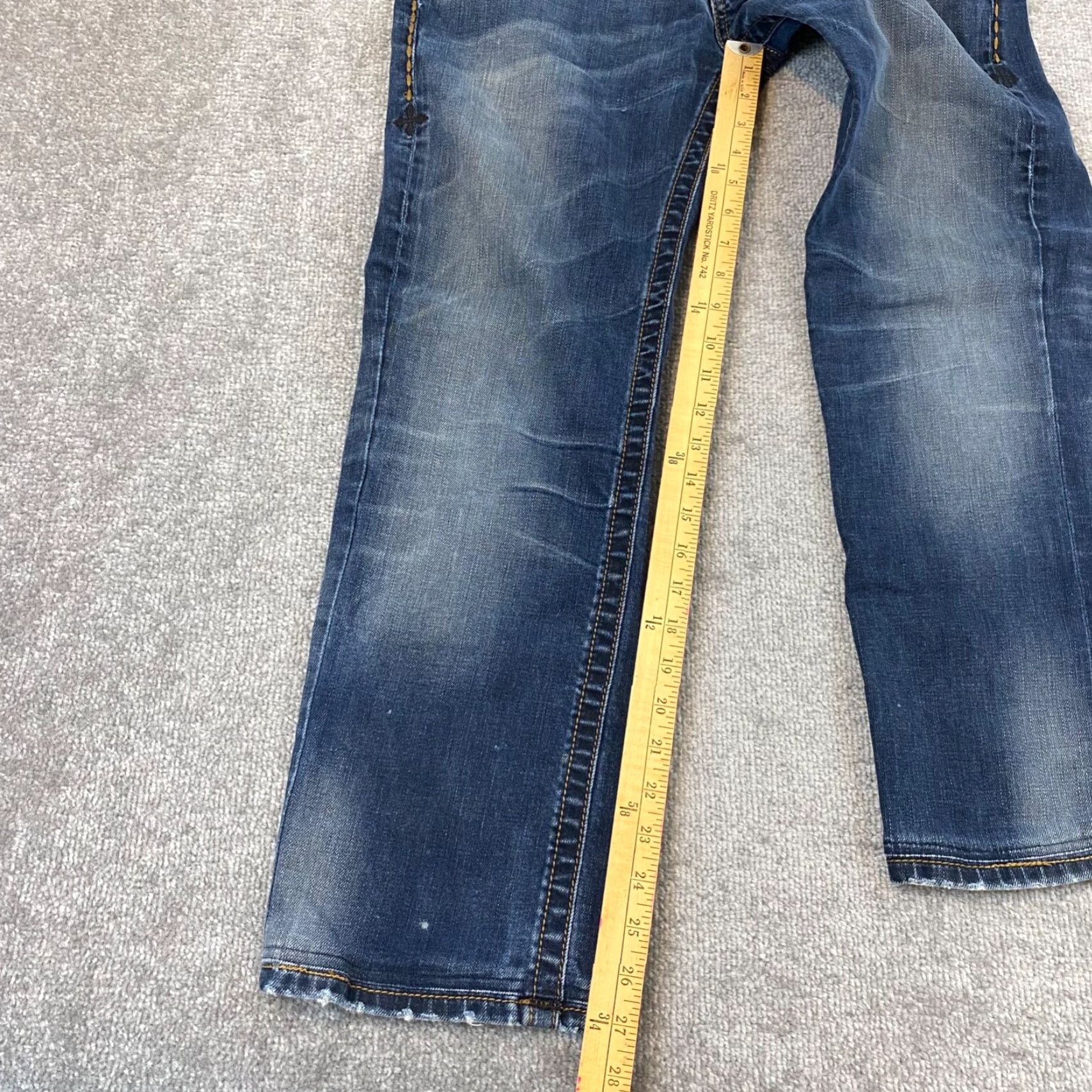 Affliction VINTAGE Affliction Jeans Men 31x27 Straight Fit Relaxed Denim Blue Wash Grunge 2000s Size US 31 - 5 Thumbnail