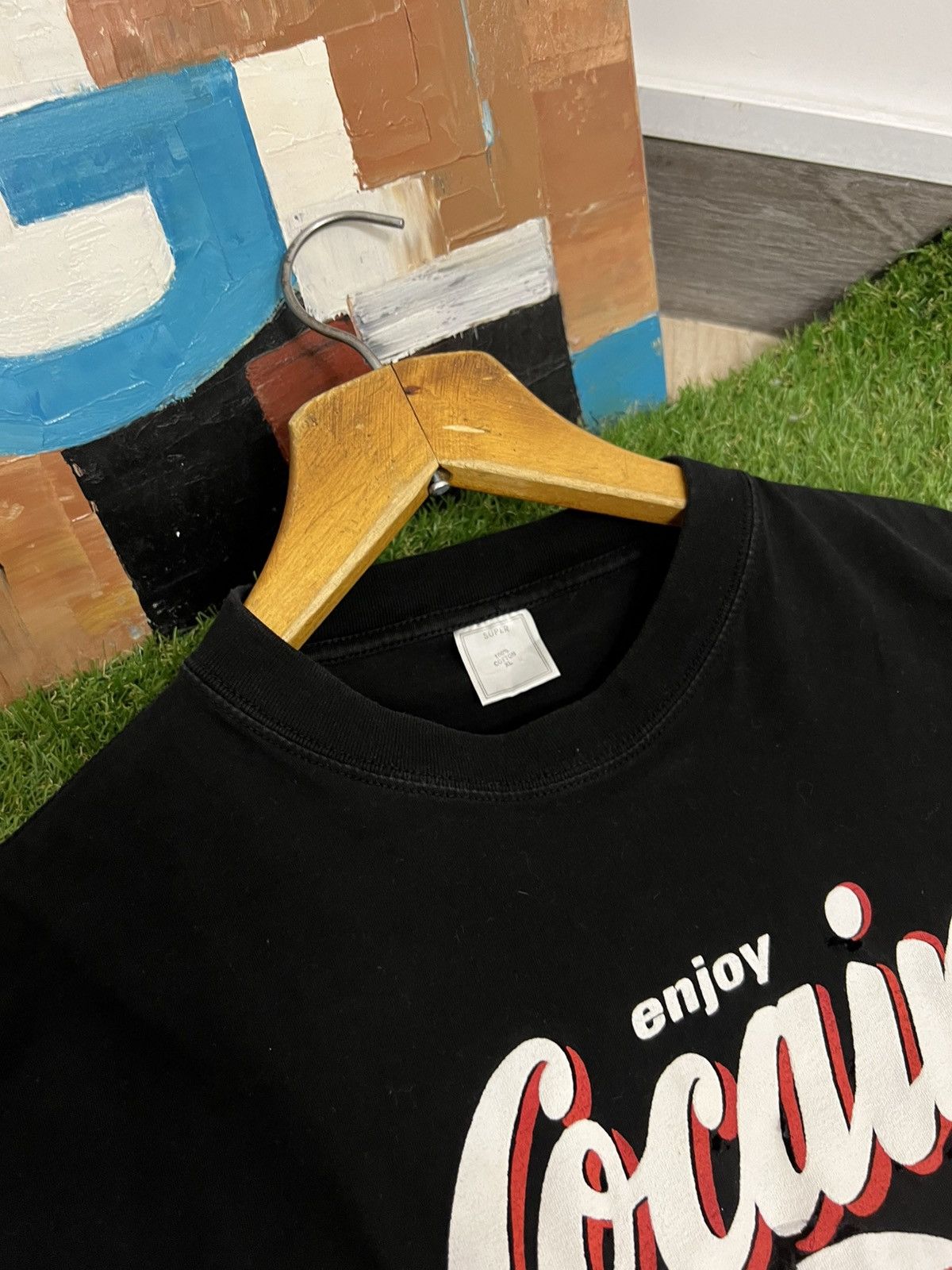 Other Vintage 90s Cocaine Enjoy Coca Cola Drugs Logo T-shirt Style Size US XL / EU 56 / 4 - 6 Thumbnail