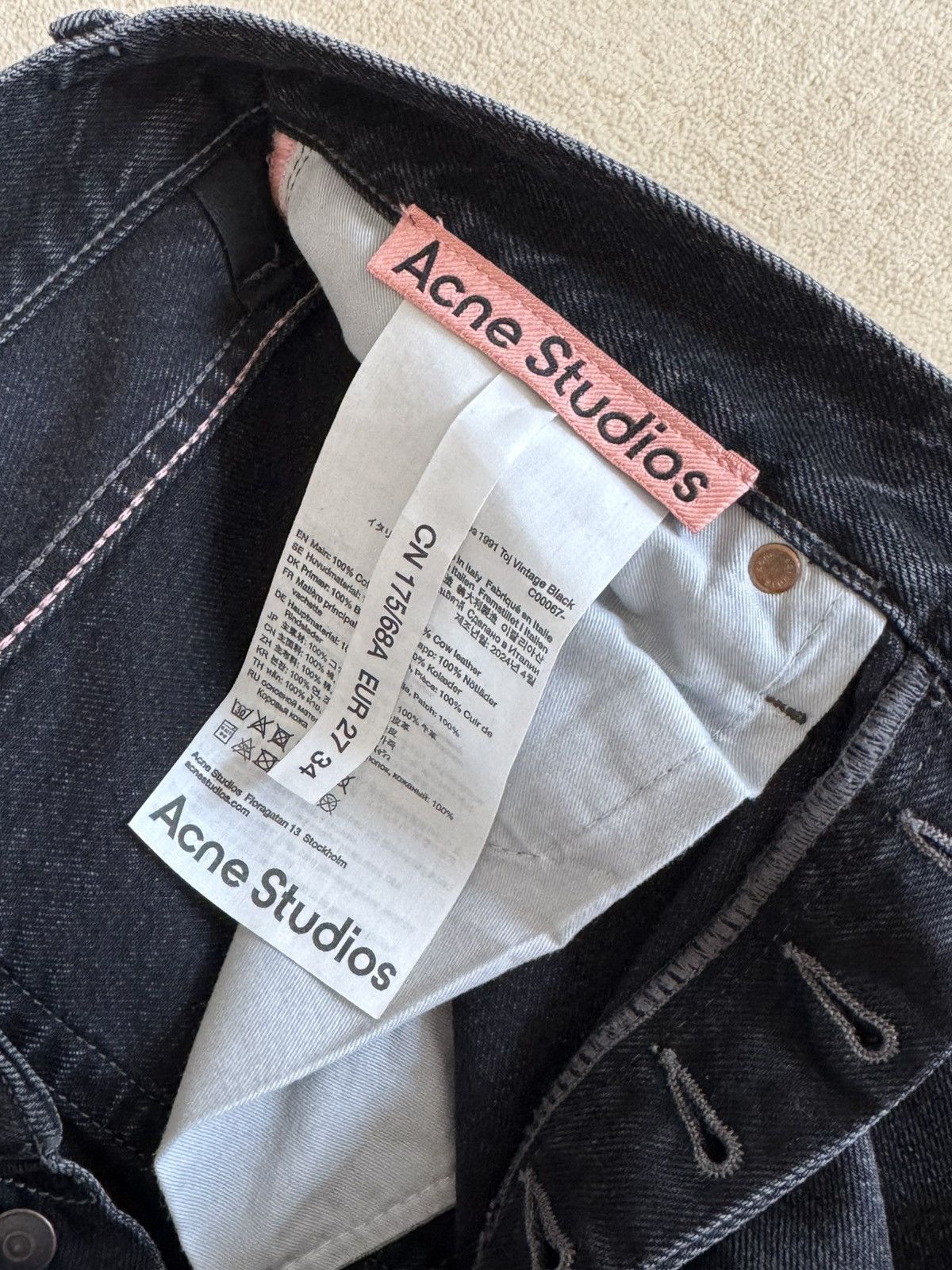 Acne Studios Acne Studios 1991 Toj Vintage Black Size US 27 - 4 Thumbnail