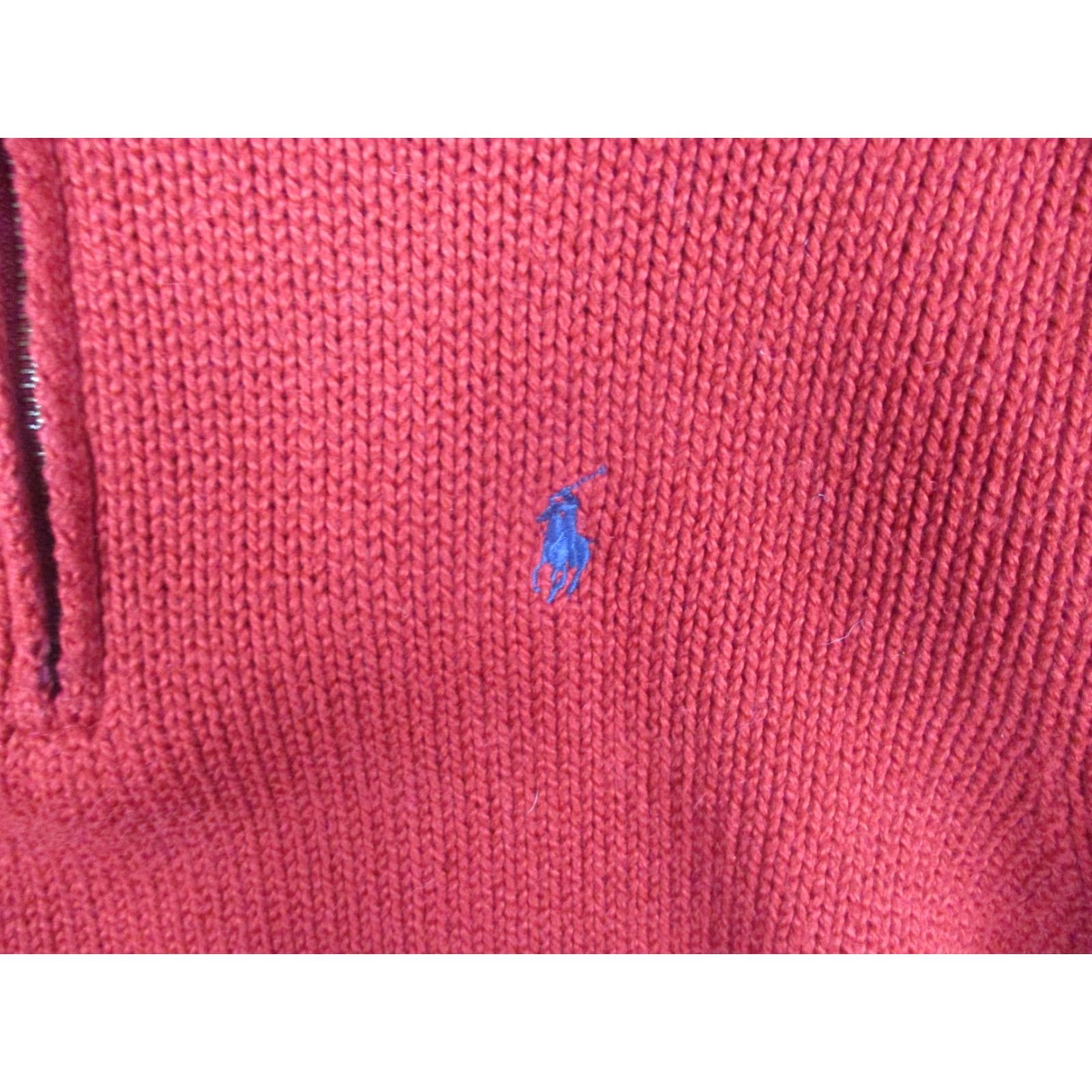 Polo Ralph Lauren Polo Ralph Lauren Sweater Men M Red Mock Neck Cotton Knit 1/4 Zip Size US M / EU 48-50 / 2 - 2 Thumbnail