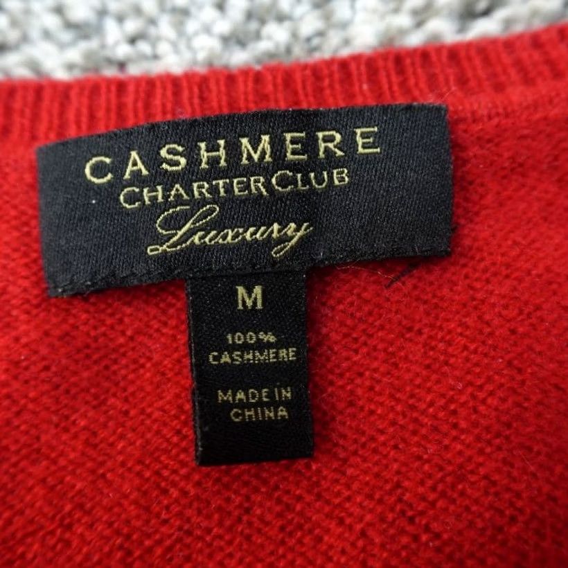 Charter Club Charter Club Sweater Womens M Red Cashmere Crewneck Knit Pullover Casual Solid Light-Weight Warm, Long Sleeve, Classic Theme Size M / US 6-8 / IT 42-44 - 4 Thumbnail