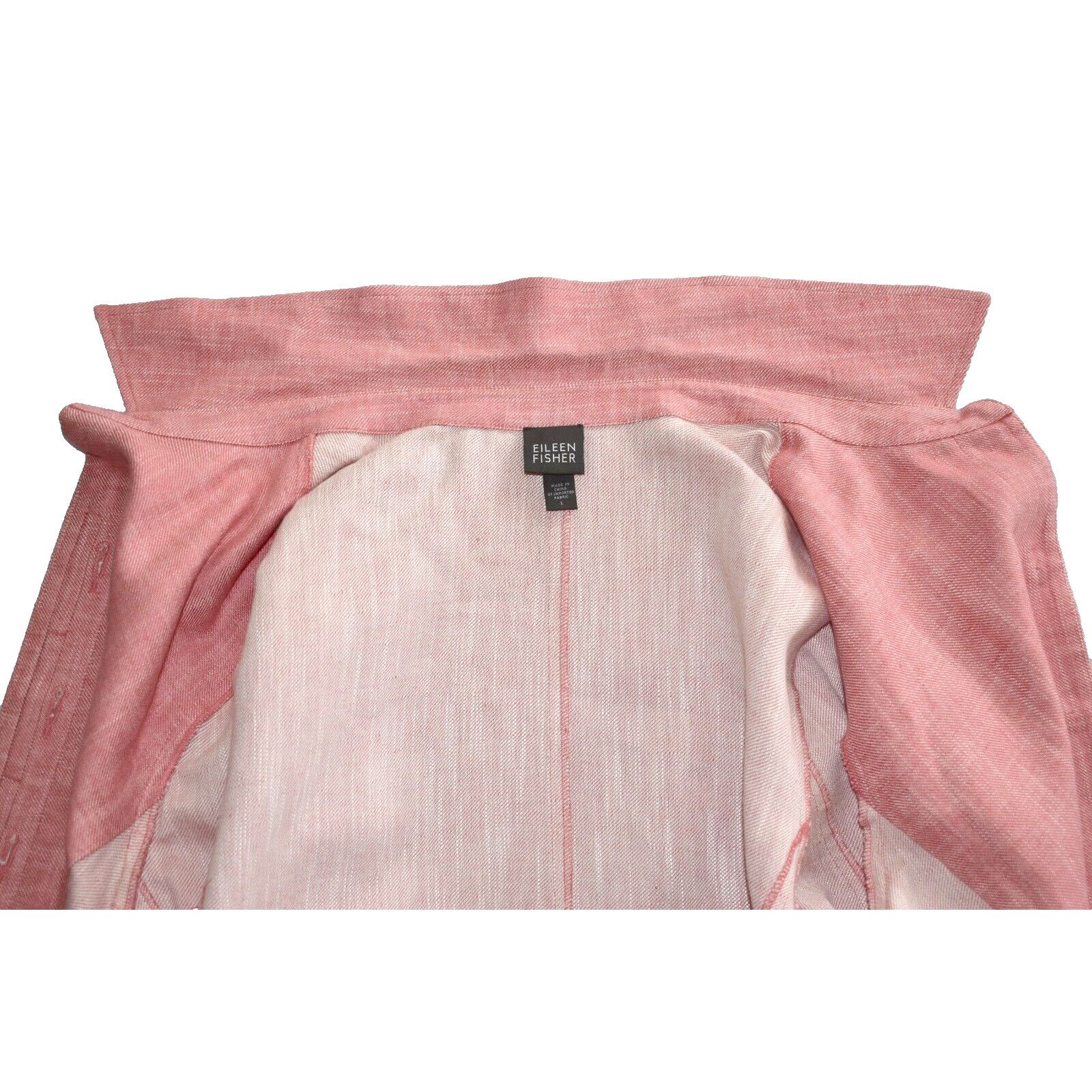 Eileen Fisher NEW EILEEN FISHER Pink Linen Cotton Trench Over Coat Sz L Size L / US 10 / IT 46 - 6 Thumbnail
