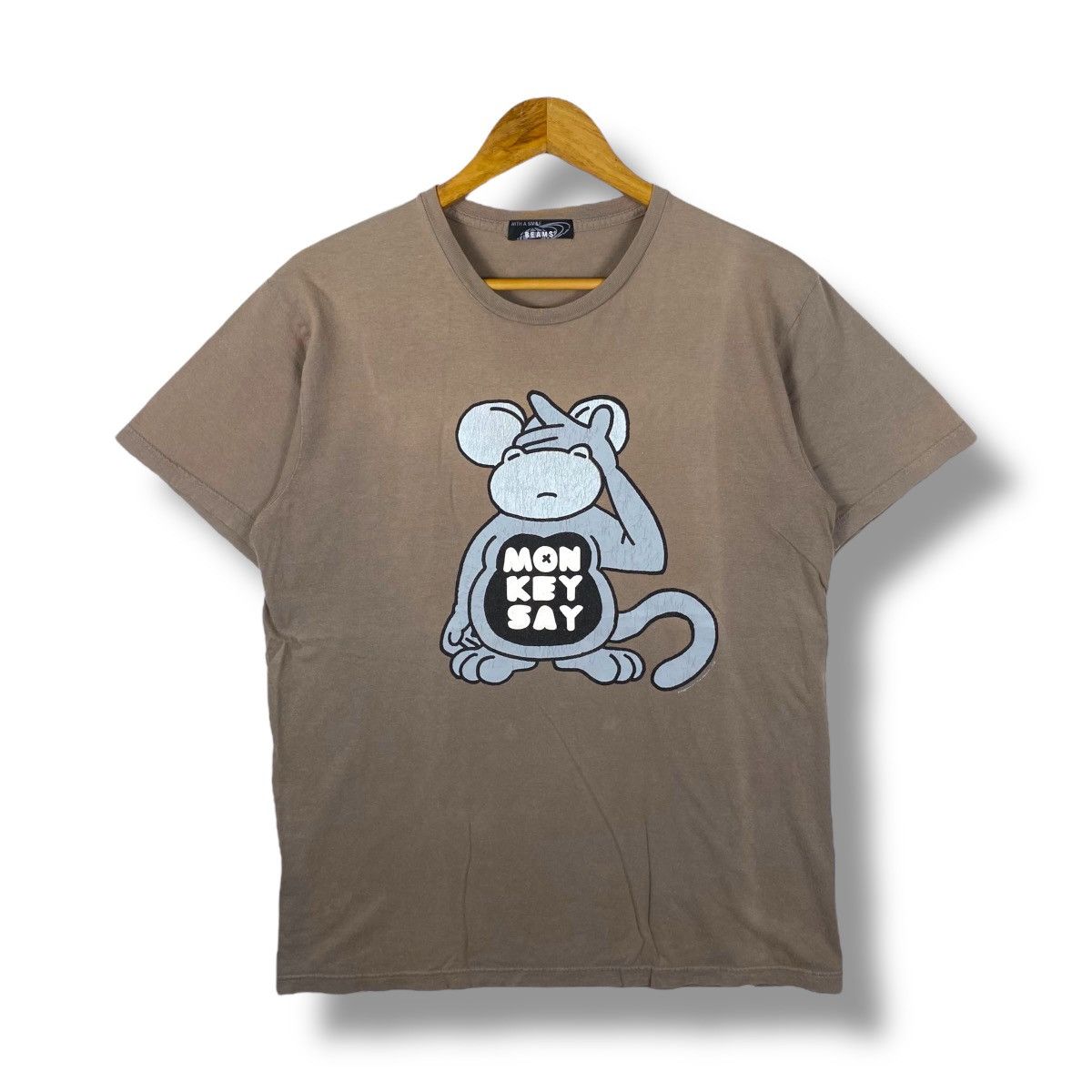 Beams Plus Japanese Brand BEAMS Mon Key Say Graphic Faded Tee Shirt Size US M / EU 48-50 / 2 - 1 Thumbnail