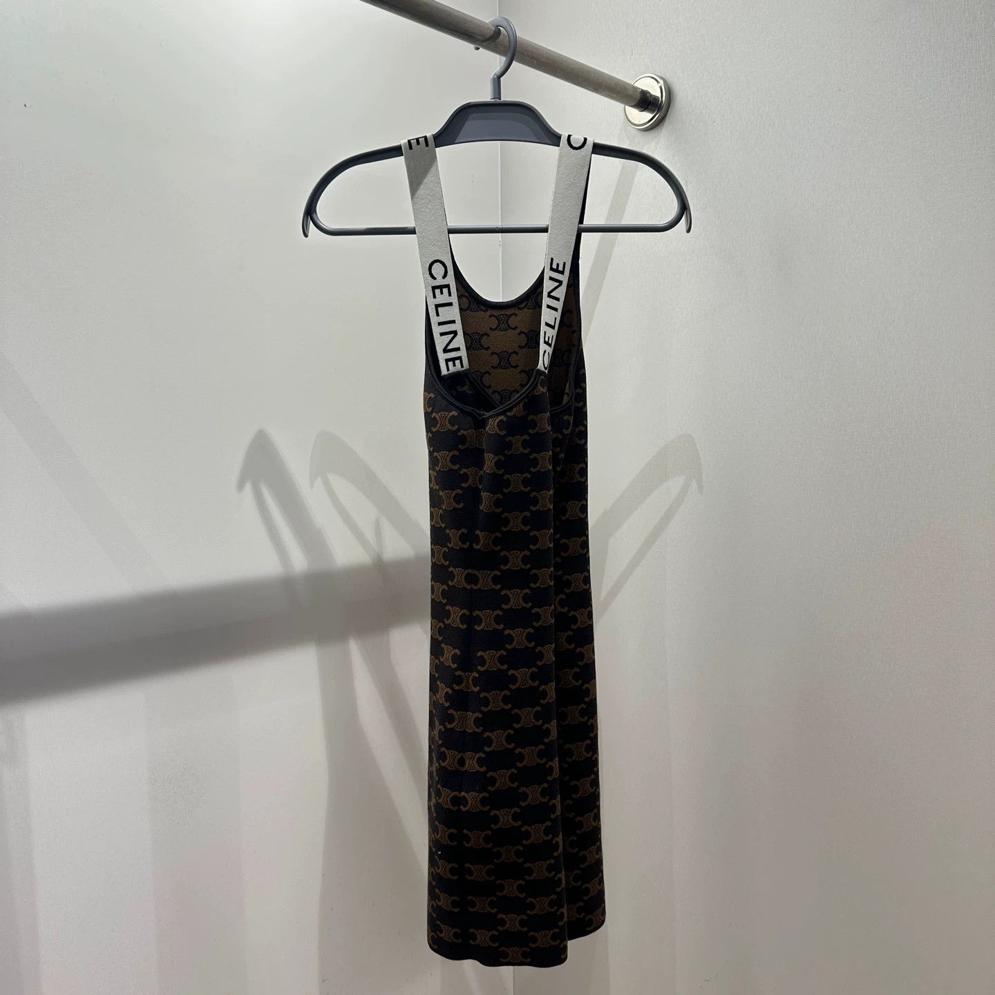 Celine Celine all over Triomphe logo cami dress M silk Size M / US 6-8 / IT 42-44 - 2 Thumbnail