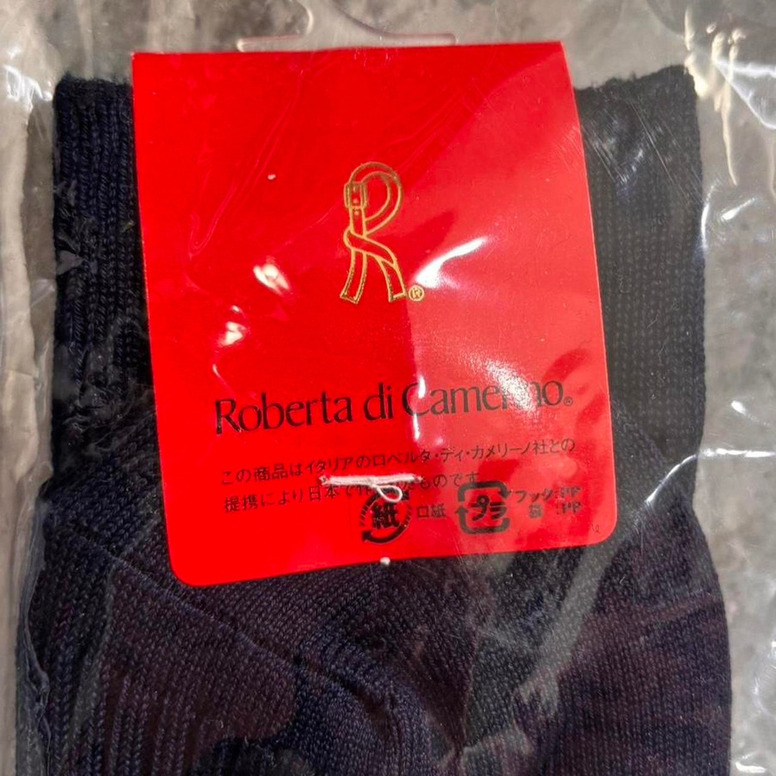 Roberta di Camerino × Vintage Vintage 90s Roberta Di Camerino Socks. Navy Blue Size 6-9 Size ONE SIZE - 3 Thumbnail