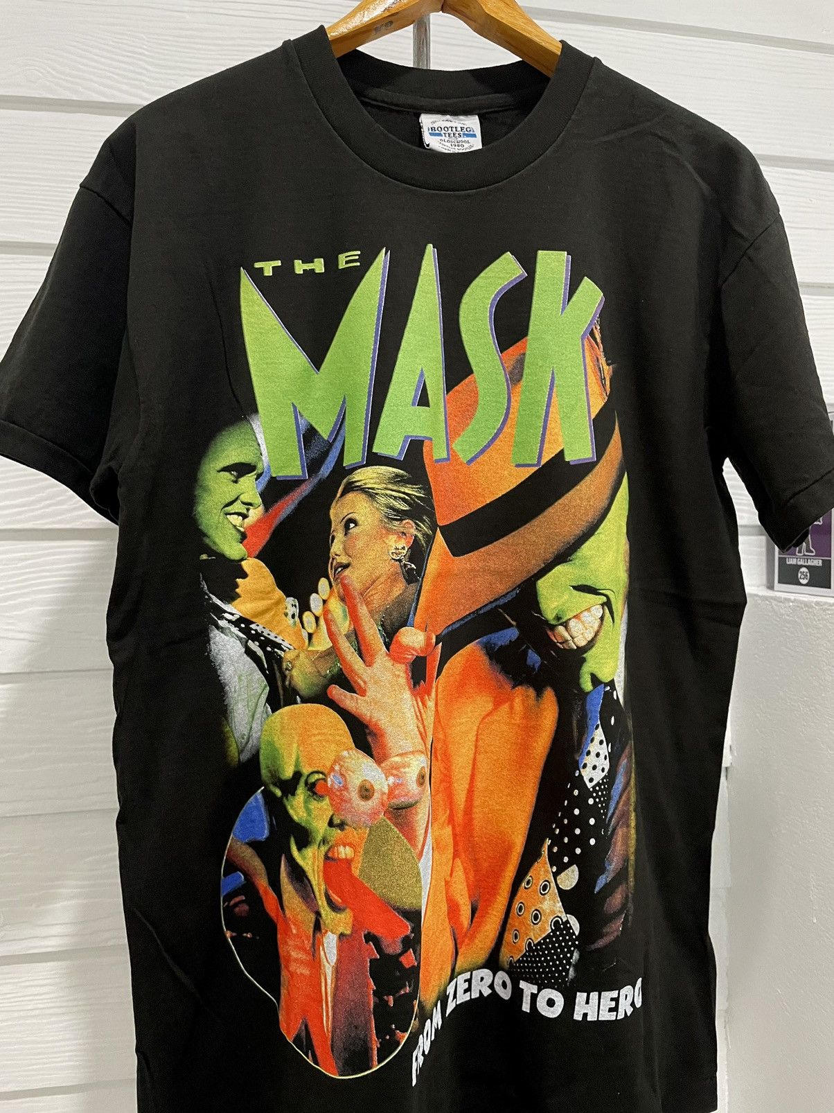 Vintage THE MASK JIM CARREY MOVIE MODERN BOOTLEG T-SHIRT Size US L / EU 52-54 / 3 - 3 Thumbnail