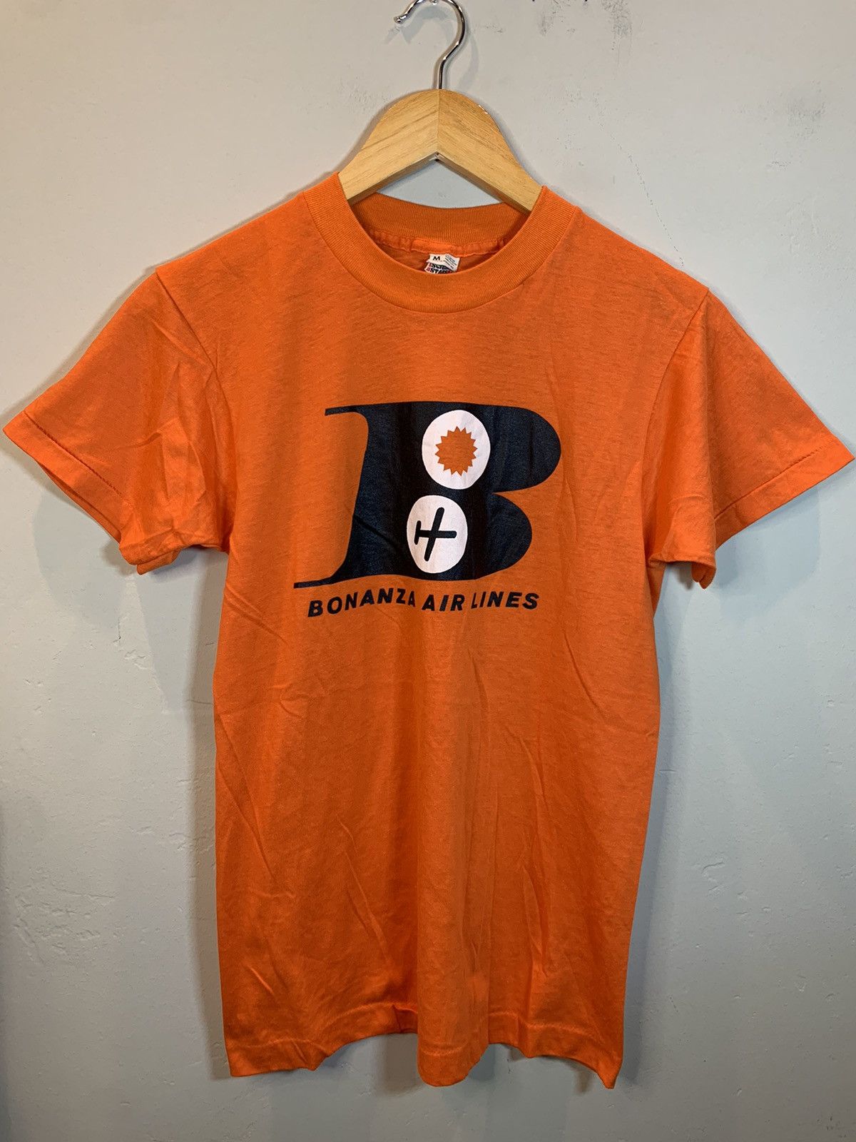 Vintage *RARE* Vintage Bonanza Airlines Single Stitch USA-Made Shirt Size US XS / EU 42 / 0 - 1 Thumbnail