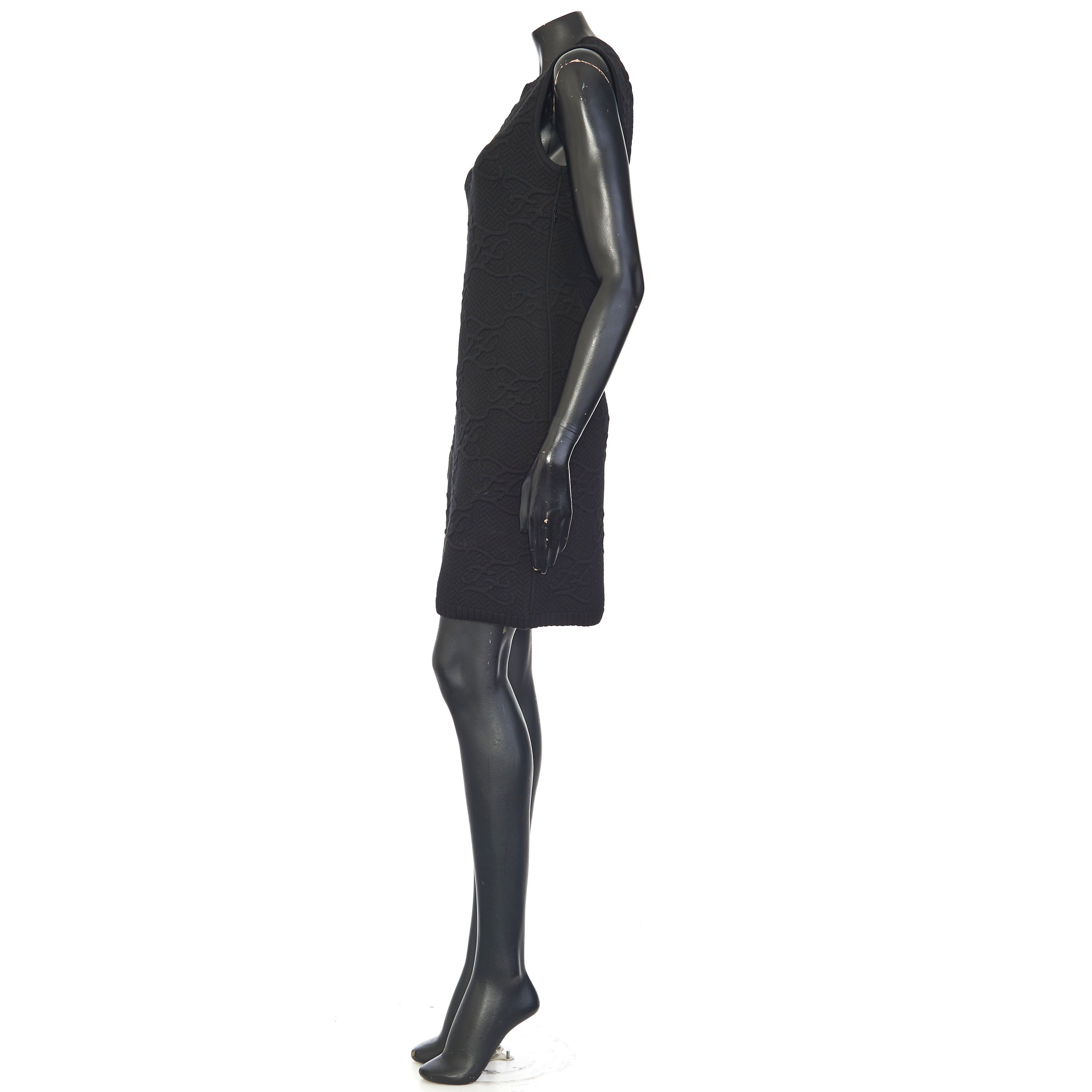 Fendi Black Sleeveless Dress With FF Karligraphy Motif Size S / US 4 / IT 40 - 8 Thumbnail