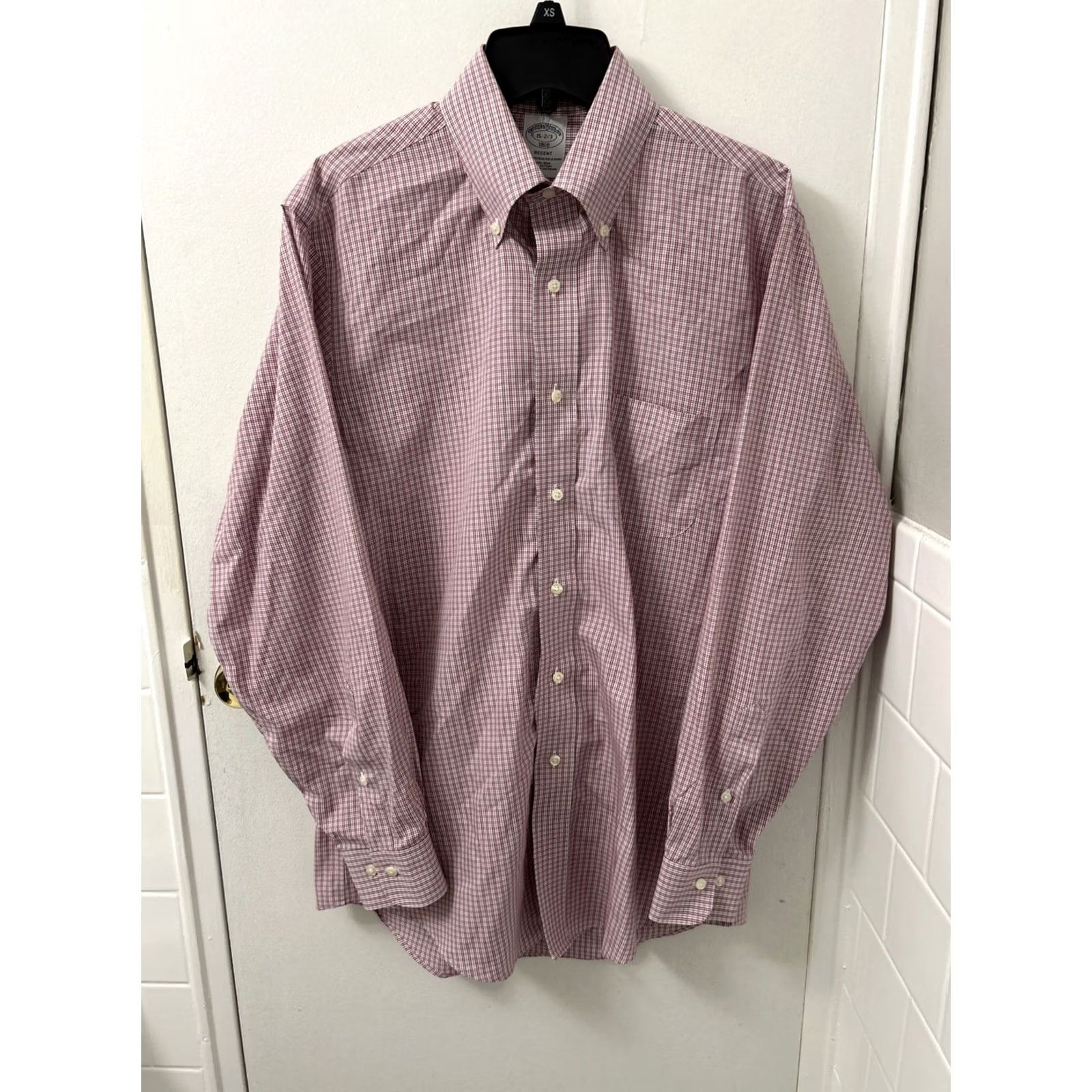 Brooks Brothers VINTAGE Brooks Brothers Original Polo Shirt Mens 15 2/3 Red Plaid Regent L/S Button-Up Shirt Reg/Regular Knit Cotton Bre atable Pockets Casual Size US M / EU 48-50 / 2 - 2 Thumbnail