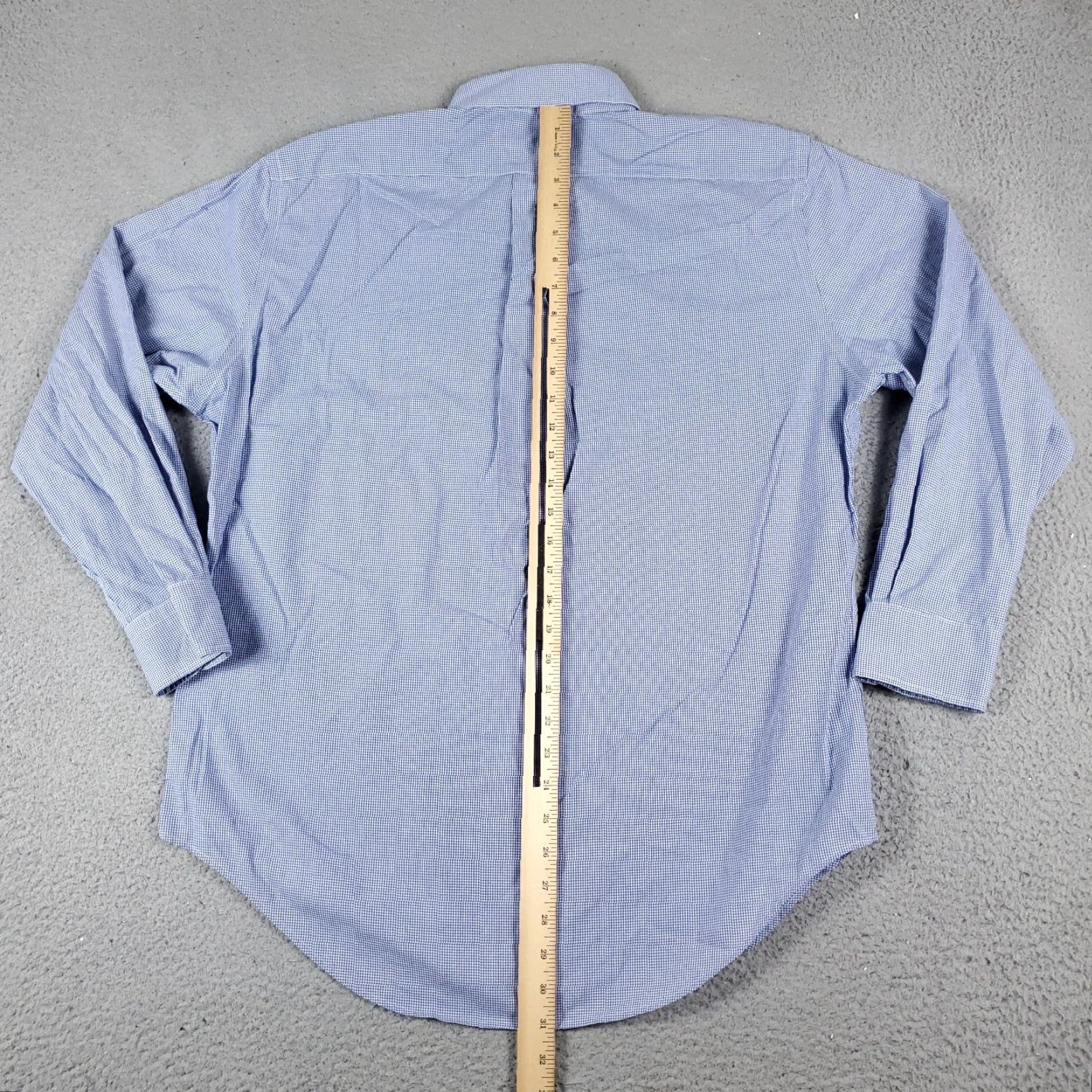 Ralph Lauren VINTAGE? No. Ralph Lauren Dress Shirt Men 16 Blue Check Button-Down Long Sleeve Cotton Classic 16 in Mens Regular Size Adult Blue Shirt Size 42R - 3 Thumbnail