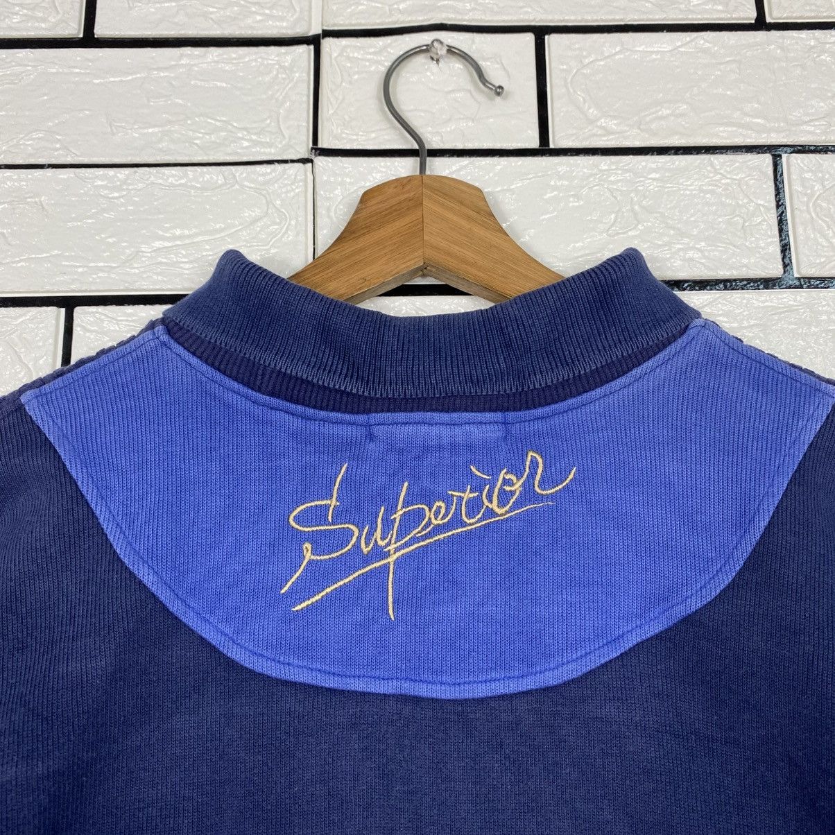 Japanese Brand 📌Vintage Collar Sweatshirt Superior Striped Cartoon Design Size US S / EU 44-46 / 1 - 12 Thumbnail