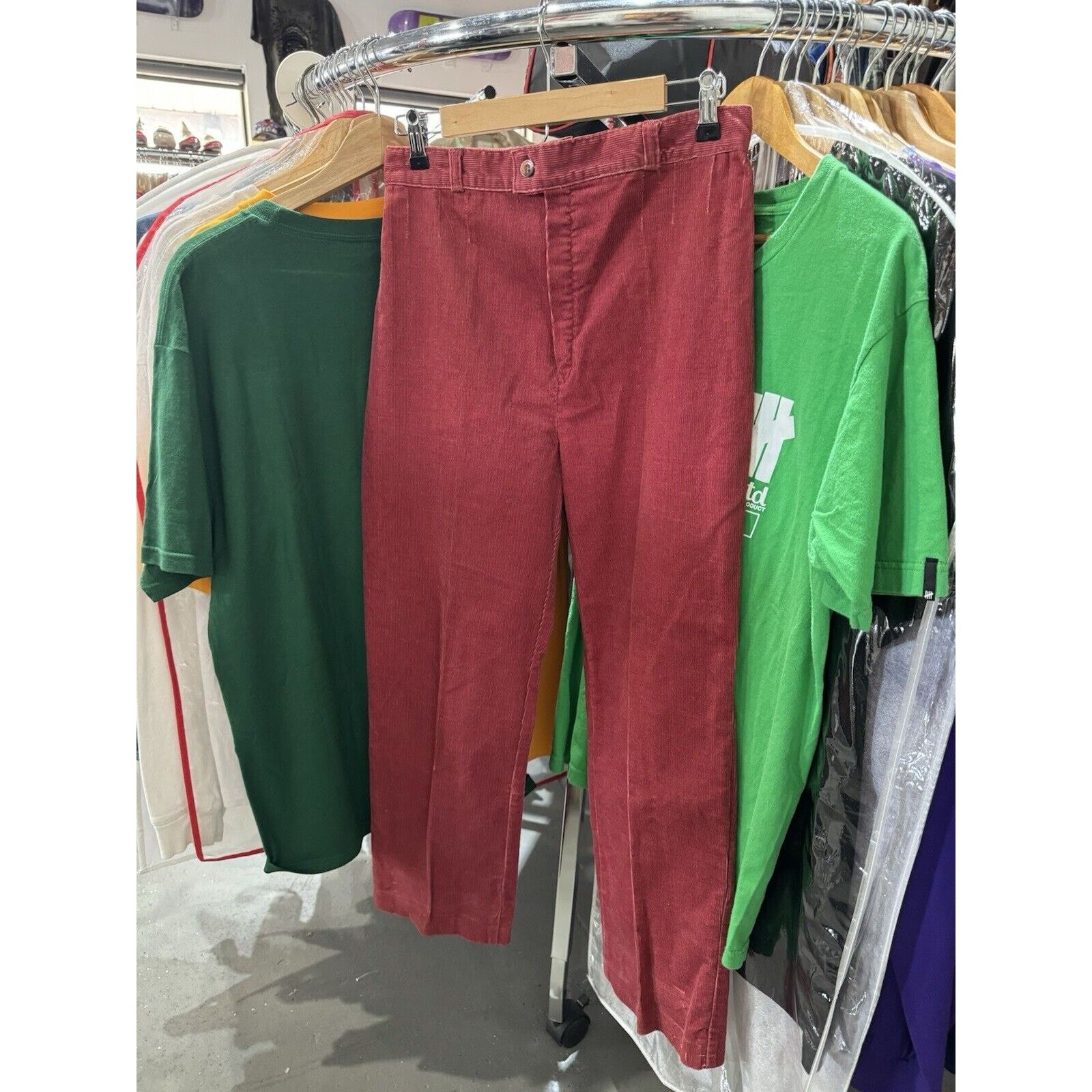 70s Sears Bazaar Corduroy Wide Leg High Waist Pants 15