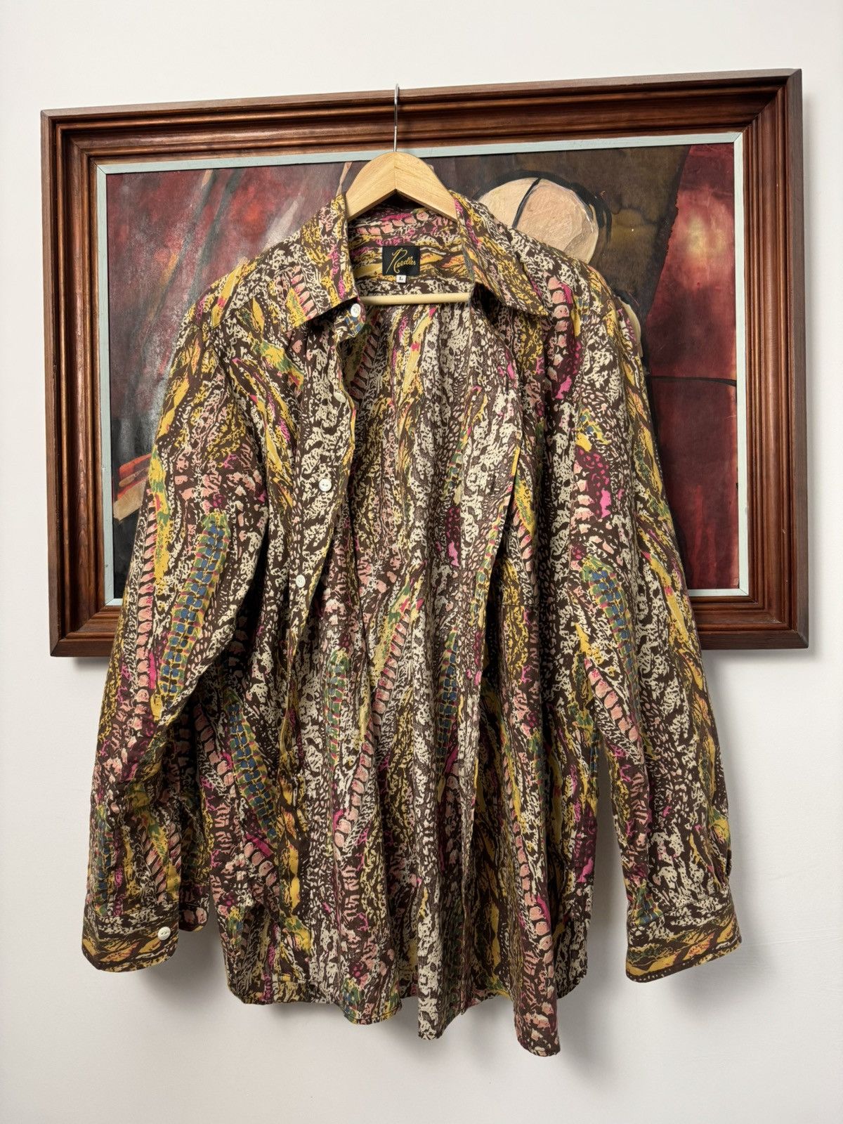 Needles Needles Button Up Shirt Japanese Multicolor Fullprint Hippie Size US L / EU 52-54 / 3 - 4 Thumbnail
