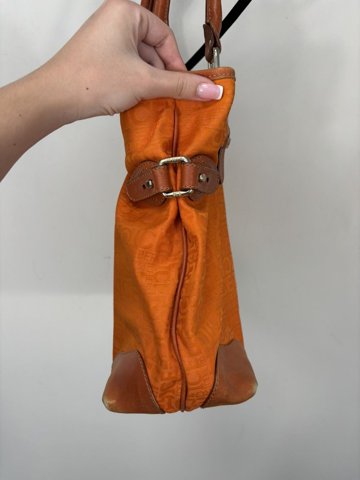 Iceberg Iceberg Vintage Designer Rare Orange Canvas Leather Tote Bag Size ONE SIZE - 24 Thumbnail