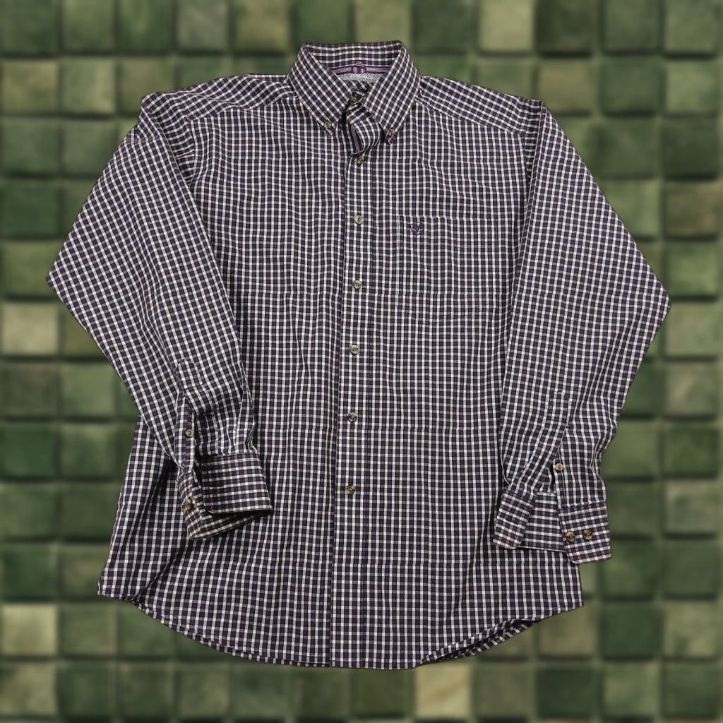 Ariat Ariat Pro Series Button-Up Shirt Mens M Purple Check Cowboy Western Shirt Size US M / EU 48-50 / 2 - 1 Thumbnail